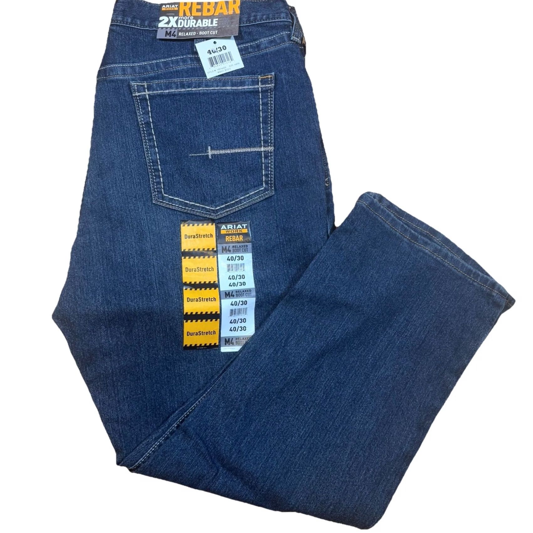 Ariat Ariat Jeans Bootcut Mens 40x30 Dark Blue DuraStretch NWT Relaxed Fit Denim Stretch M4 Rebar Size US 40 / EU 56 - 2 Thumbnail