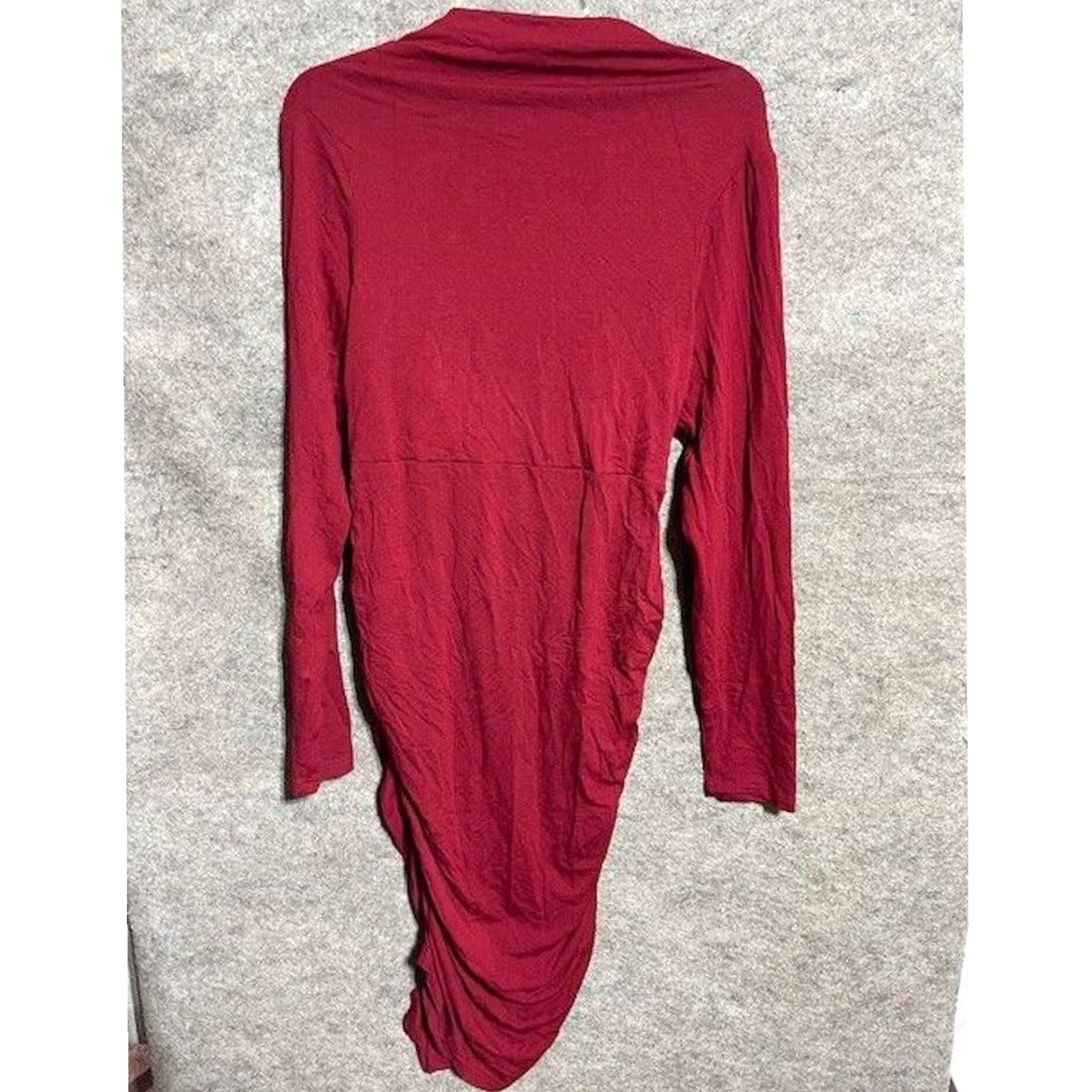 Vintage Ripe Maternity Cross Your Heart Harper Nursing Dress XL V-Neck Midi Knit Jersey Red Womens Size XL / US 12-14 / IT 48-50 - 2 Thumbnail