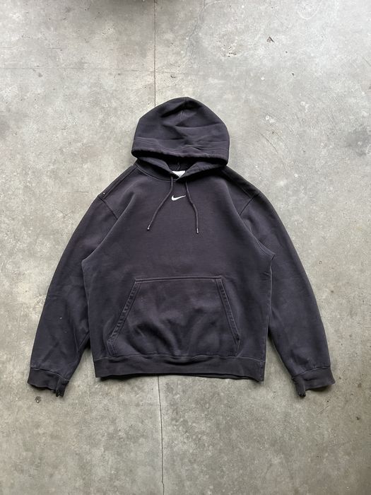 Nike 2000s Nike black middle swoosh hoodie Grailed