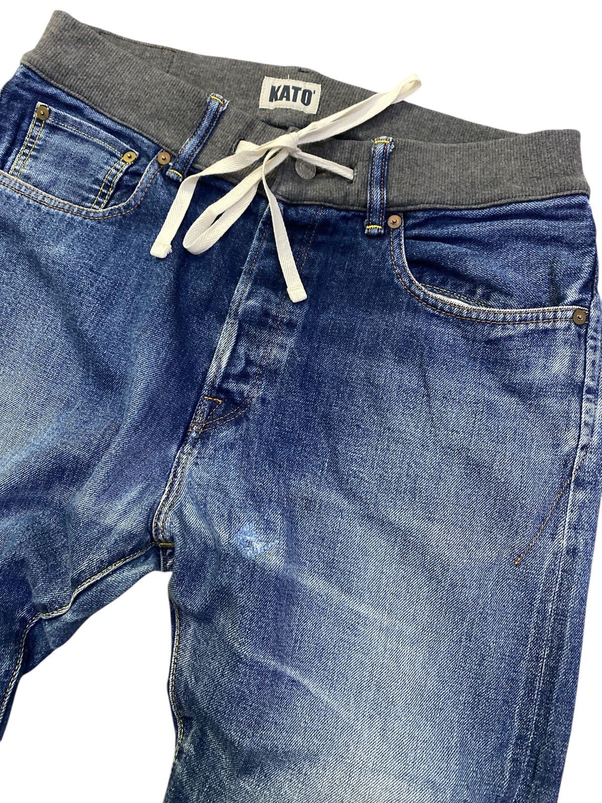 Japanese Brand × KATO × Vintage Rare Kato Jogger Selvedge Jeans Size US 34 / EU 50 - 2 Thumbnail