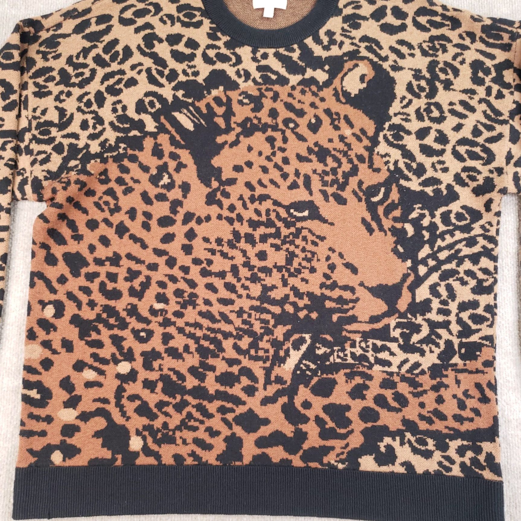 Show Me Your MuMu Show me your Mumu Sweater Womens Small Brown Crew Neck Leopard Knit Long Sleeve - Mens? Size S / US 4 / IT 40 - 2 Thumbnail