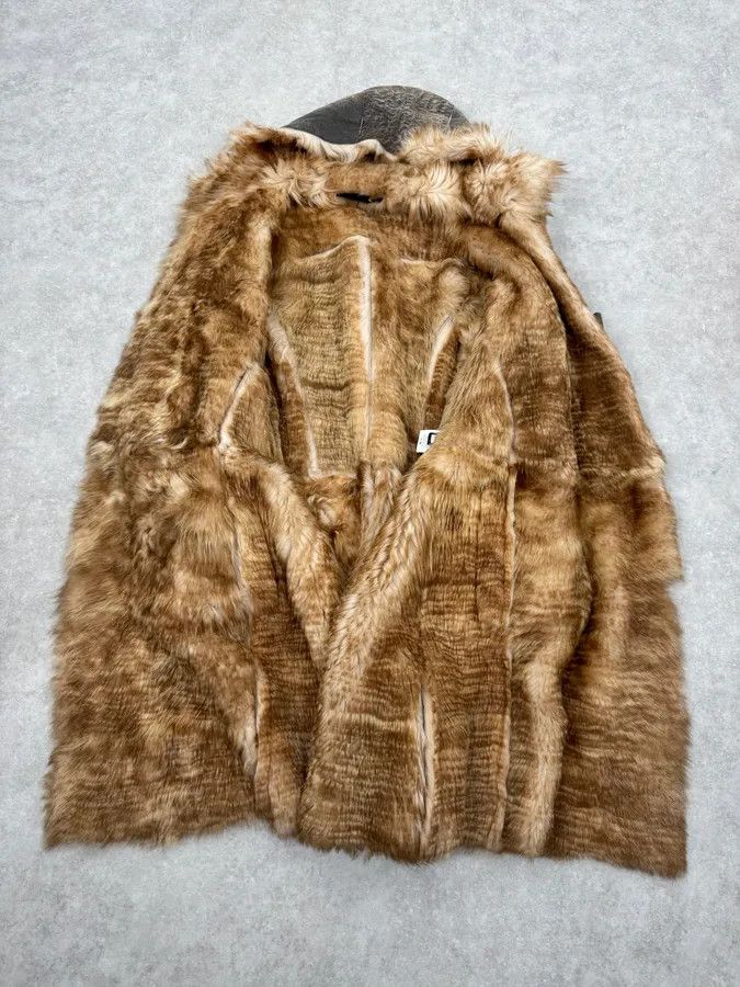 Just Cavalli 2000s Cavalli Grey Eroded Fur Leather Long Coat Size US S / EU 44-46 / 1 - 9 Thumbnail