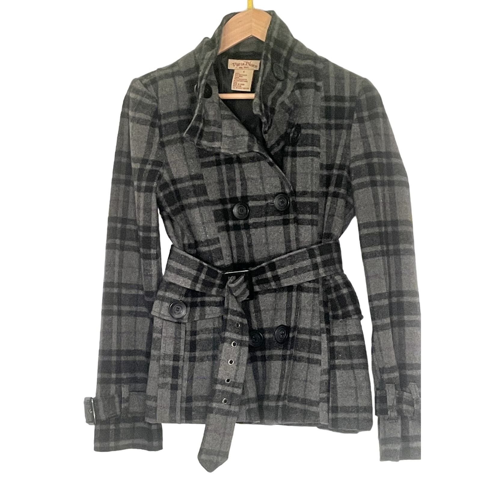 Other Paris Blues Women's Doublebreasted Plaid Pea Coat Size Small Size S / US 4 / IT 40 - 1 Thumbnail