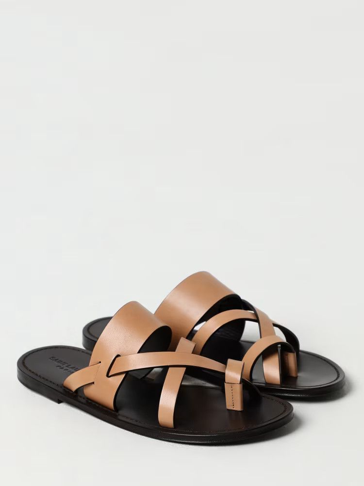 Saint Laurent Paris o1y0325 Leather Slippers in Brown Size US 11 / EU 44 - 4 Thumbnail