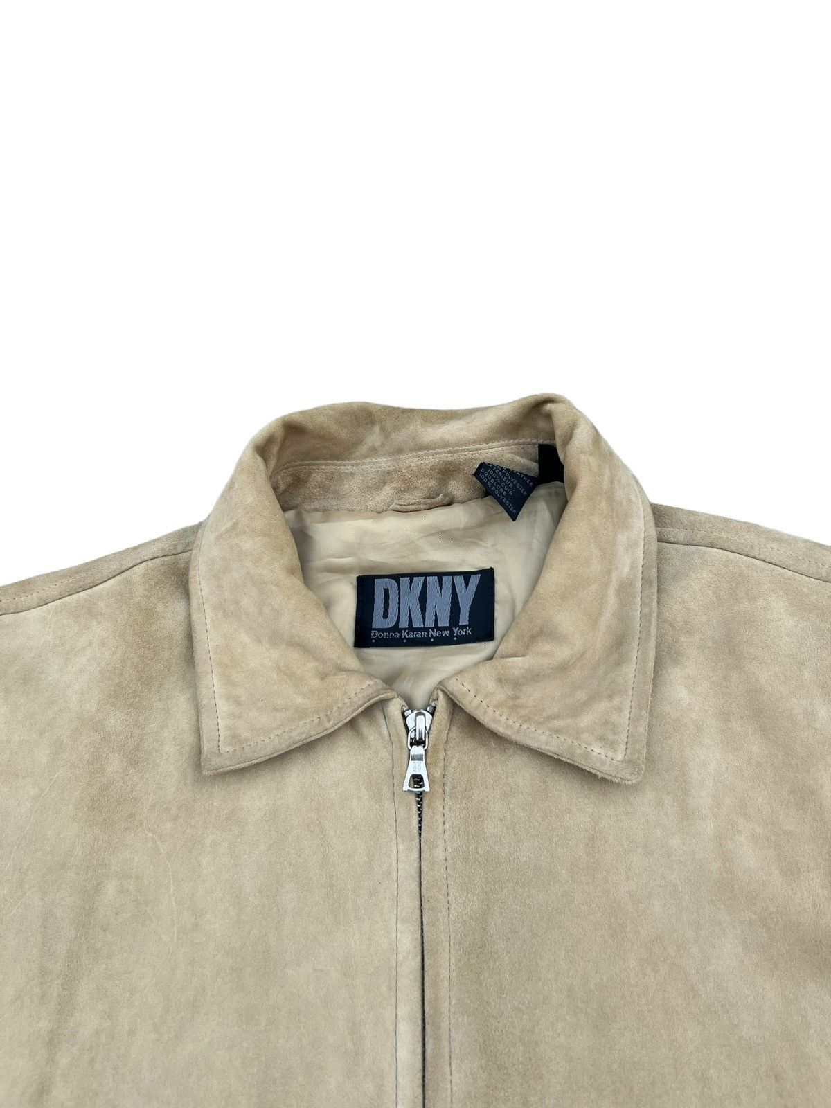 DKNY RARE! Vintage 90s DKNY Patina Suede Leather Jacket Size US XL / EU 56 / 4 - 8 Thumbnail