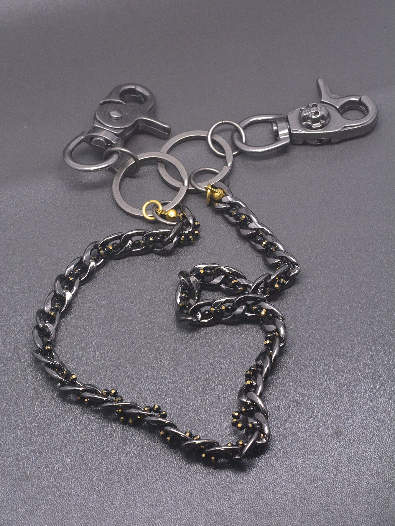 Japanese Brand Gunmetal Black Biker Pants Chain 26-Inch Keychain Size ONE SIZE - 5 Thumbnail