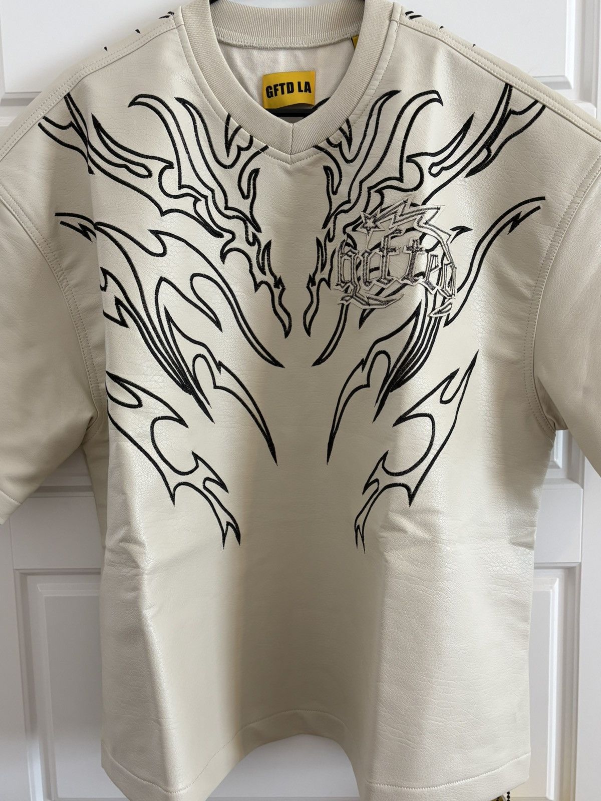 Other GFTD LA Faux Leather Large Men's Bone Klive T-Shirt Size US L / EU 52-54 / 3 - 1 Thumbnail