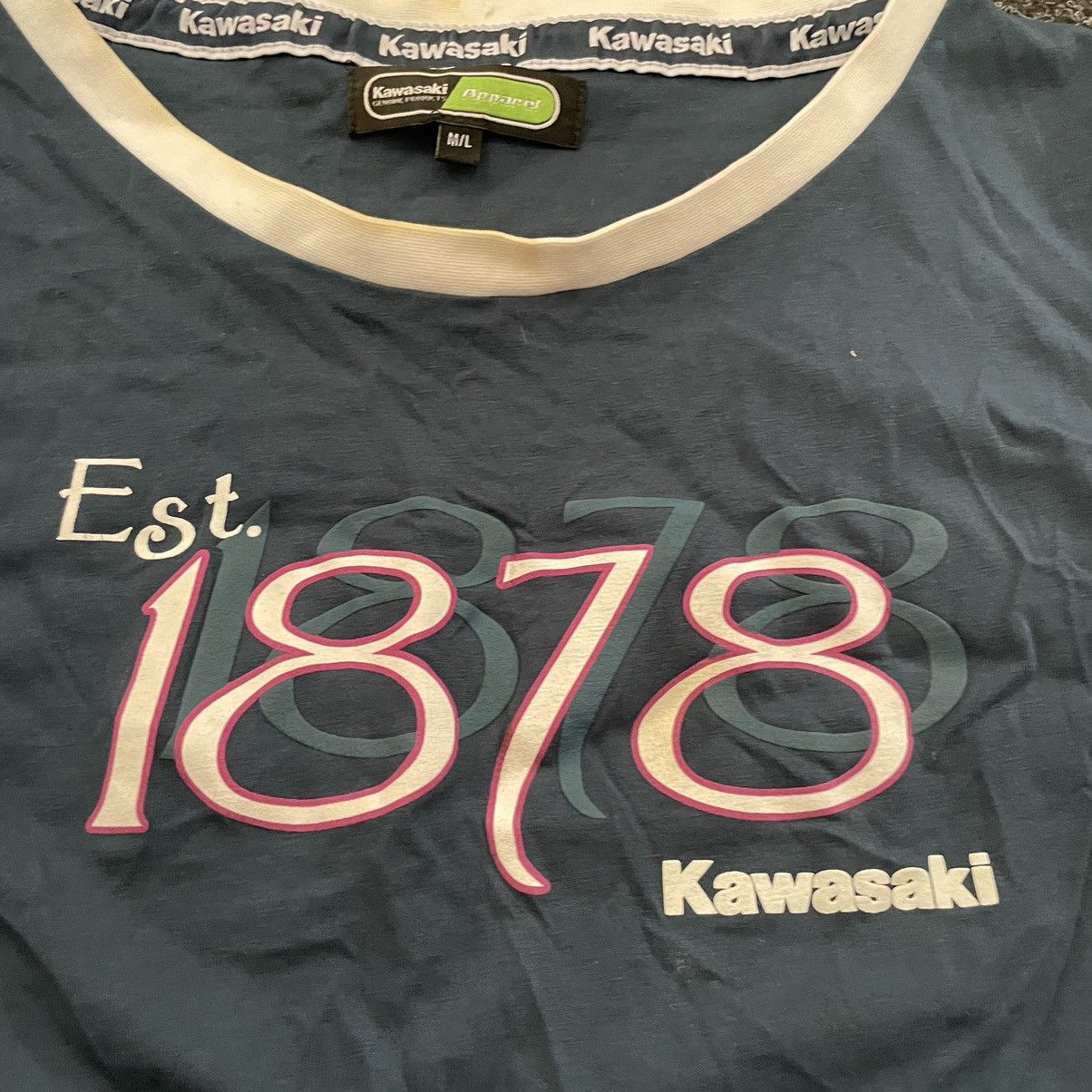 Vintage 90s Kawasaki japan longsleeve tee shirt nascar moto racing Size M / US 6-8 / IT 42-44 - 2 Thumbnail