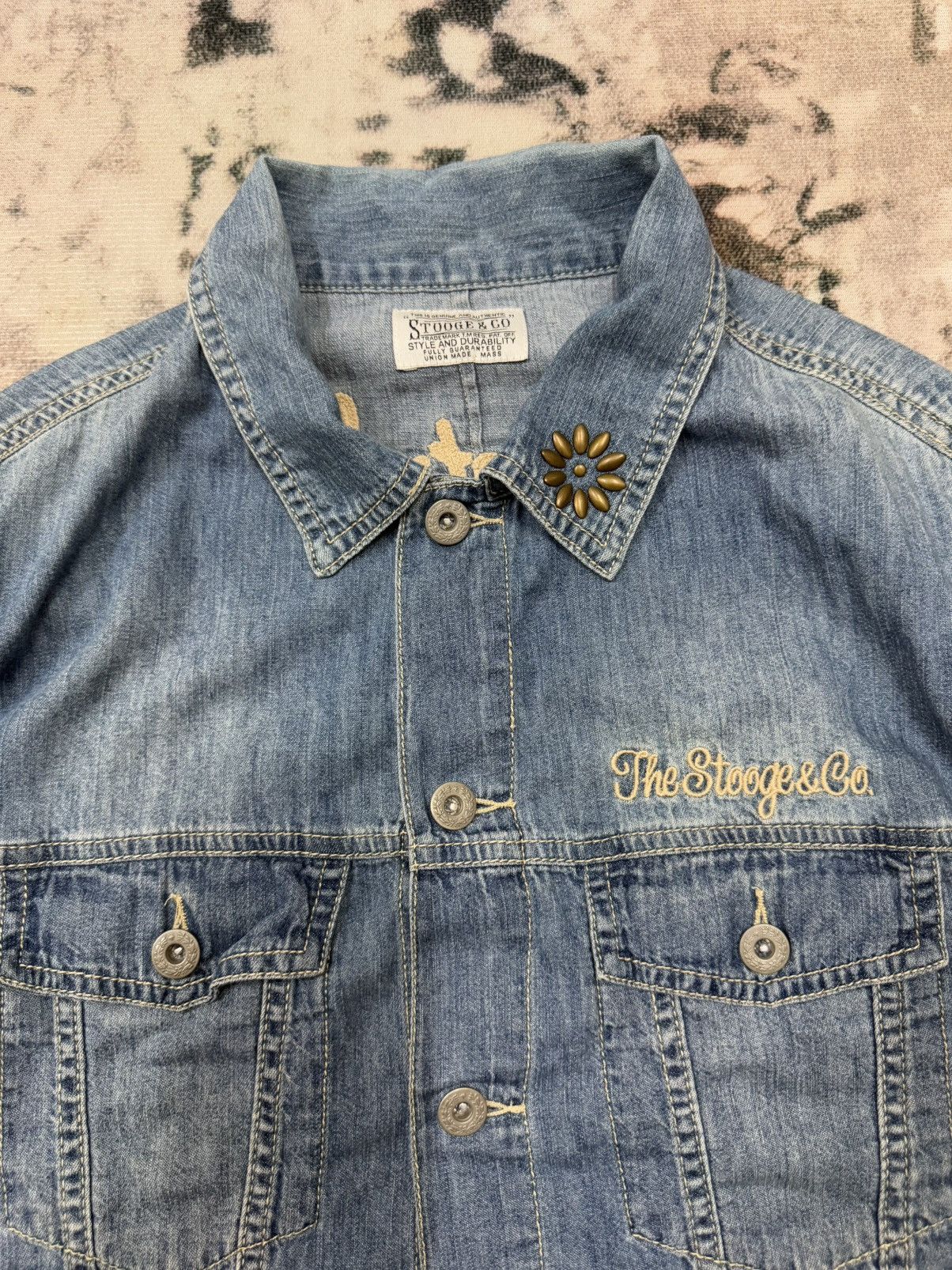 Japanese Brand Stooge & Co Union Made Button Chambray Denim Jacket Size US S / EU 44-46 / 1 - 6 Thumbnail
