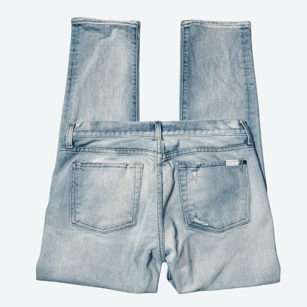 7 For All Mankind 7 For All Mankind Vintage Cropped Straight Leg Bleached Jea Size 30" / US 8 / IT 44 - 4 Thumbnail