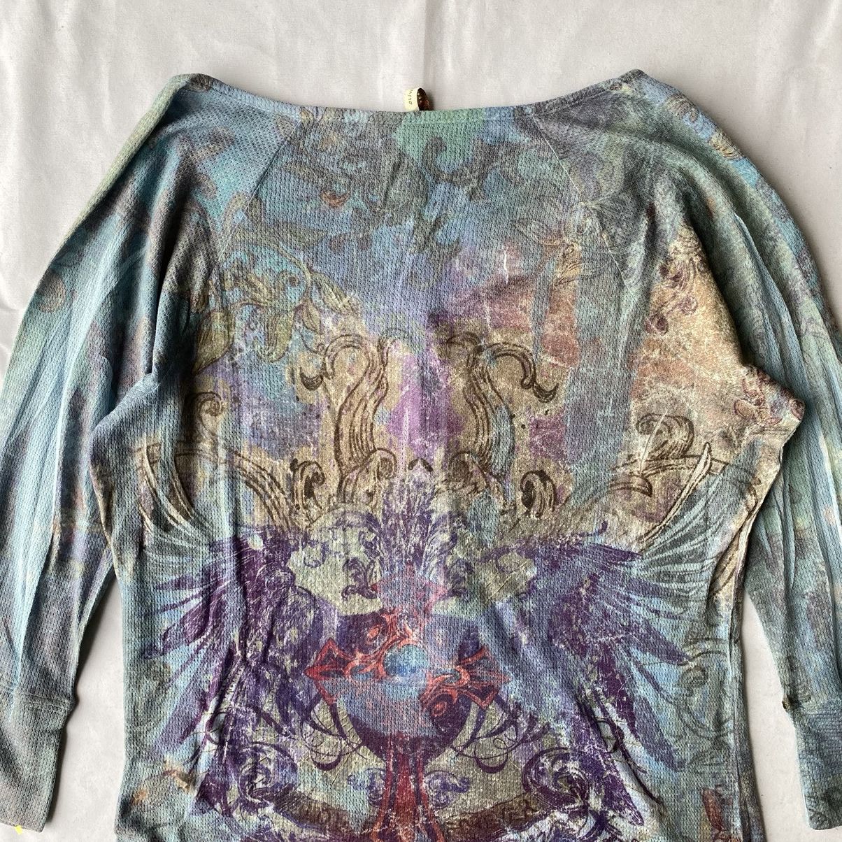 If Six Was Nine × Issey Miyake × Japanese Brand Japan Style Celestial Cross Henley Bohemian Chic Long Sleeve Size L / US 10 / IT 46 - 9 Thumbnail