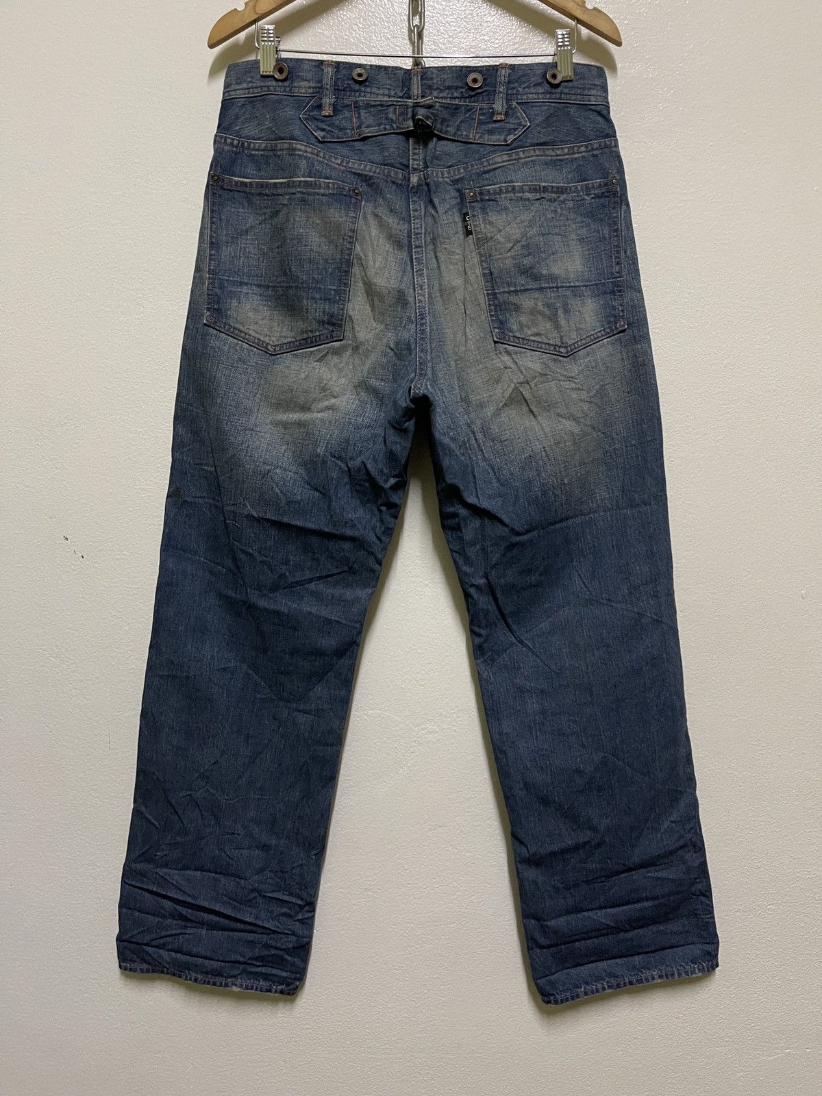 Japanese Brand Cootie Productions Buckle Back Jeans Faded Size US 32 / EU 48 - 10 Thumbnail