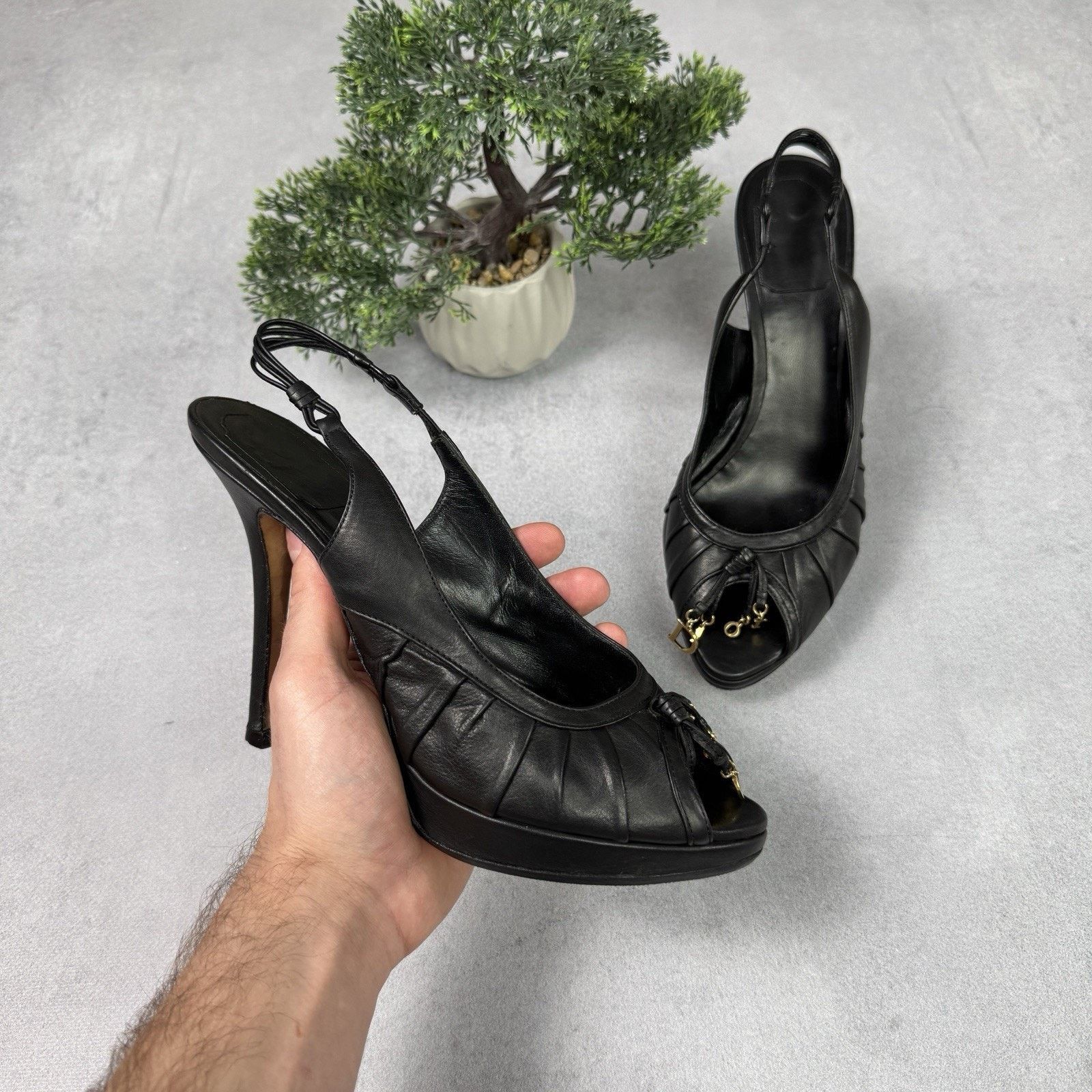 Dior Vintage Christian Dior Heels Black Size 40 Us 10 Metallic Size US 10 / IT 40 - 2 Thumbnail