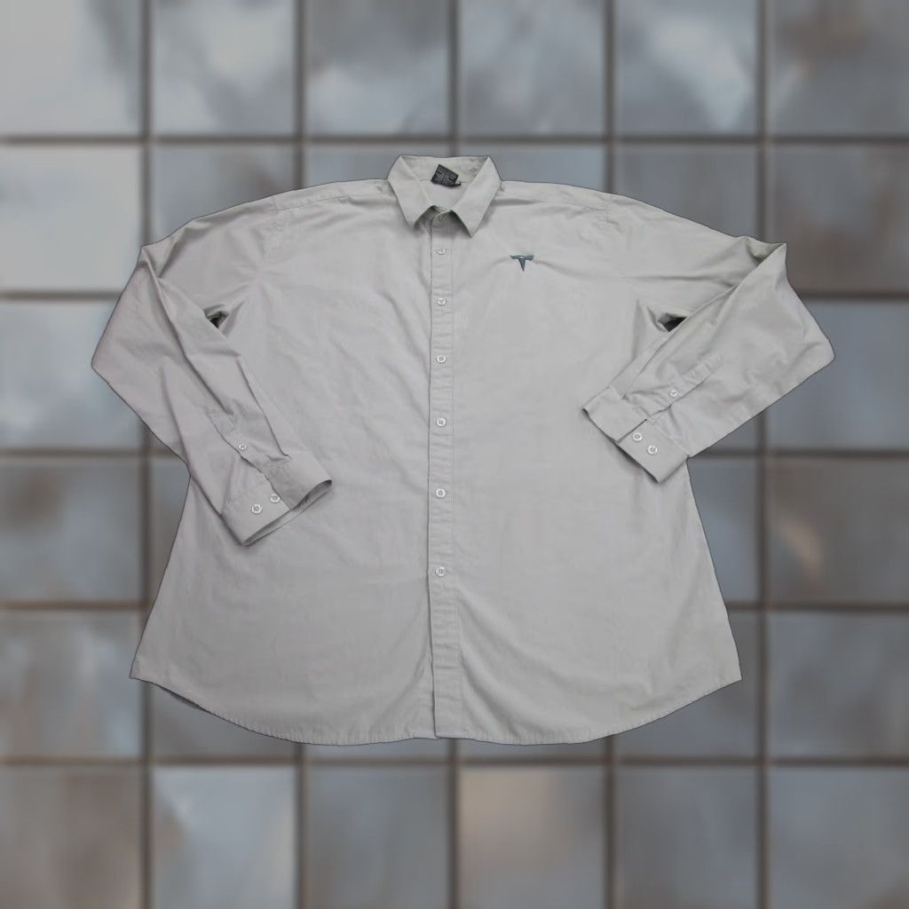 Logo 7 Tesla Shirt Mens 2XL Gray Button Down Long Sleeve Logo Business Casual Size US XXL / EU 58 / 5 - 1 Thumbnail