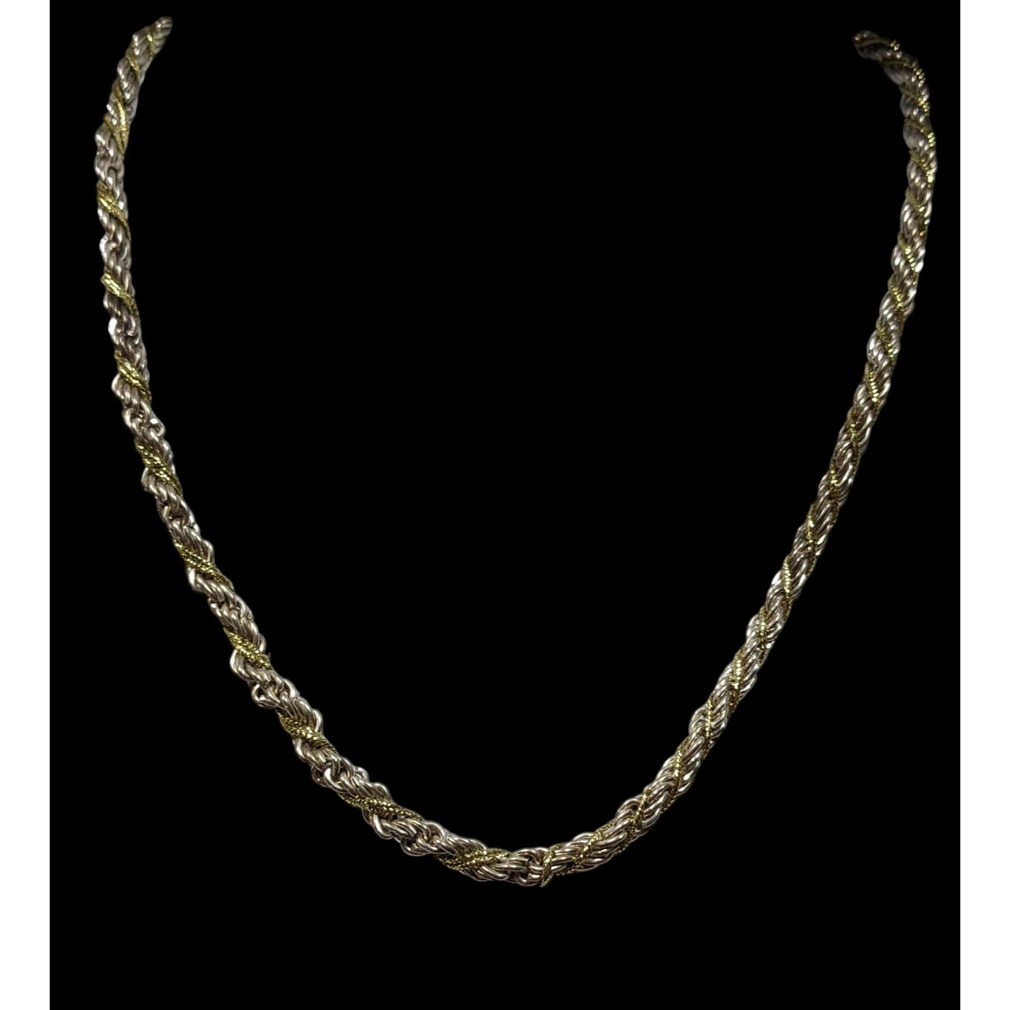 Other Vintage Twisted Rope Chain Silver And Gold Tone Marked KR Size ONE SIZE - 2 Thumbnail