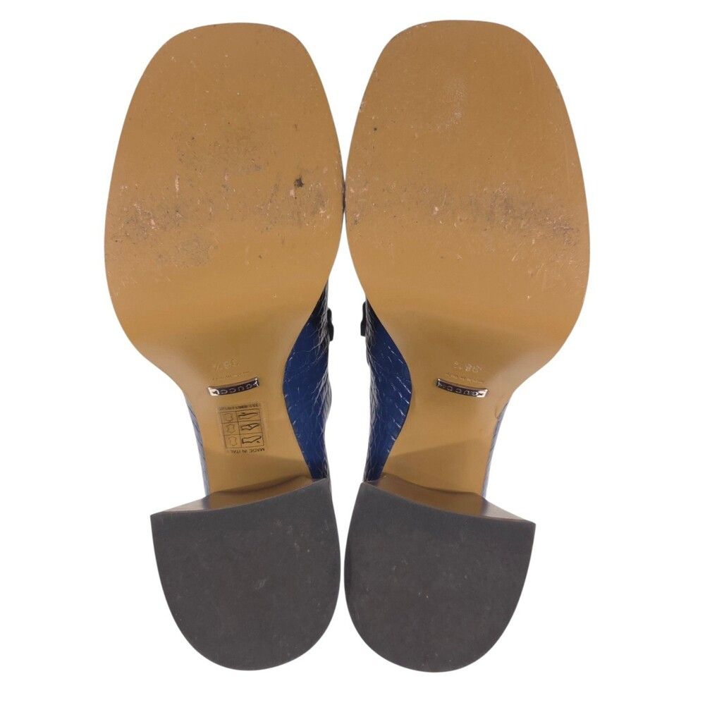 Gucci Gucci Royale Blue Croc Embossed Horsebit Platform Pump 6.5 Size US 6.5 / IT 36.5 - 8 Thumbnail