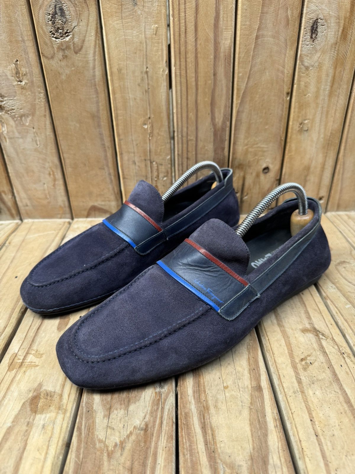 Salvatore Ferragamo Salvatore Ferragamo blue suede leather loafers EUR 42 EE Size US 8 / EU 41 - 4 Thumbnail