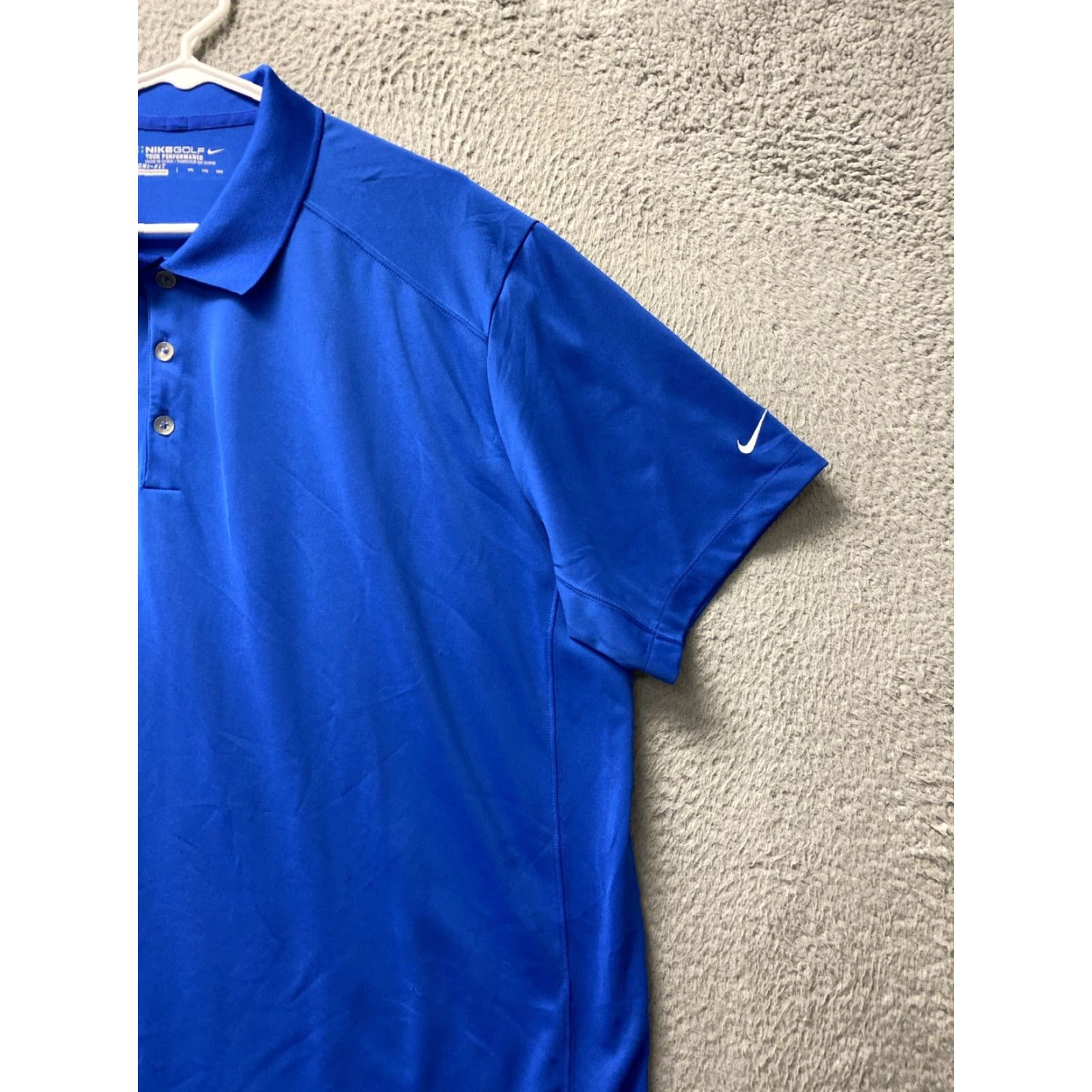 Nike VINTAGE Nike Golf Dri-Fit Blue Polo Mens 2XL Adult Regular Short Sleeve Collared Shirt Men Nike Golf Polo Blue 2XL Mens Size US XXL / EU 58 / 5 - 2 Thumbnail