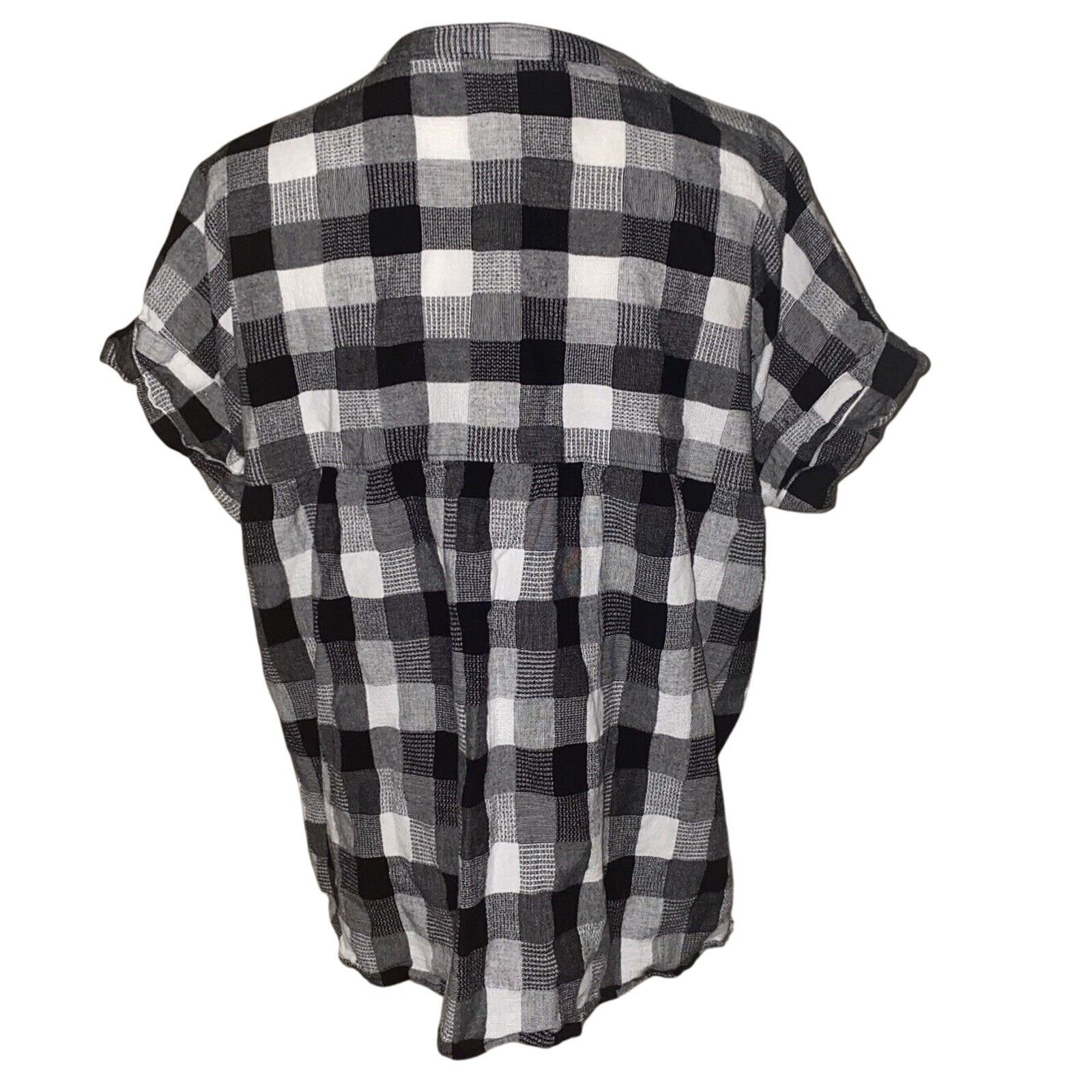 Madewell Madewell Women Black White Cotton Short Sleeve Blouse Small Size S / US 4 / IT 40 - 5 Thumbnail