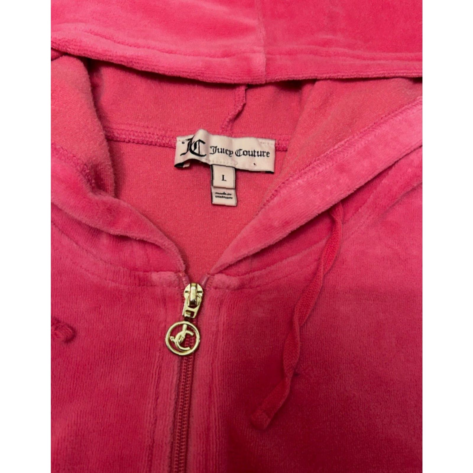 Juicy Couture VINTAGE Juicy Couture Hoodie Full Zip Pink 2000s Womens Large 90s Y2K Hip Hop Grunge Punk Designer Front Pockets Size L / US 10 / IT 46 - 2 Thumbnail