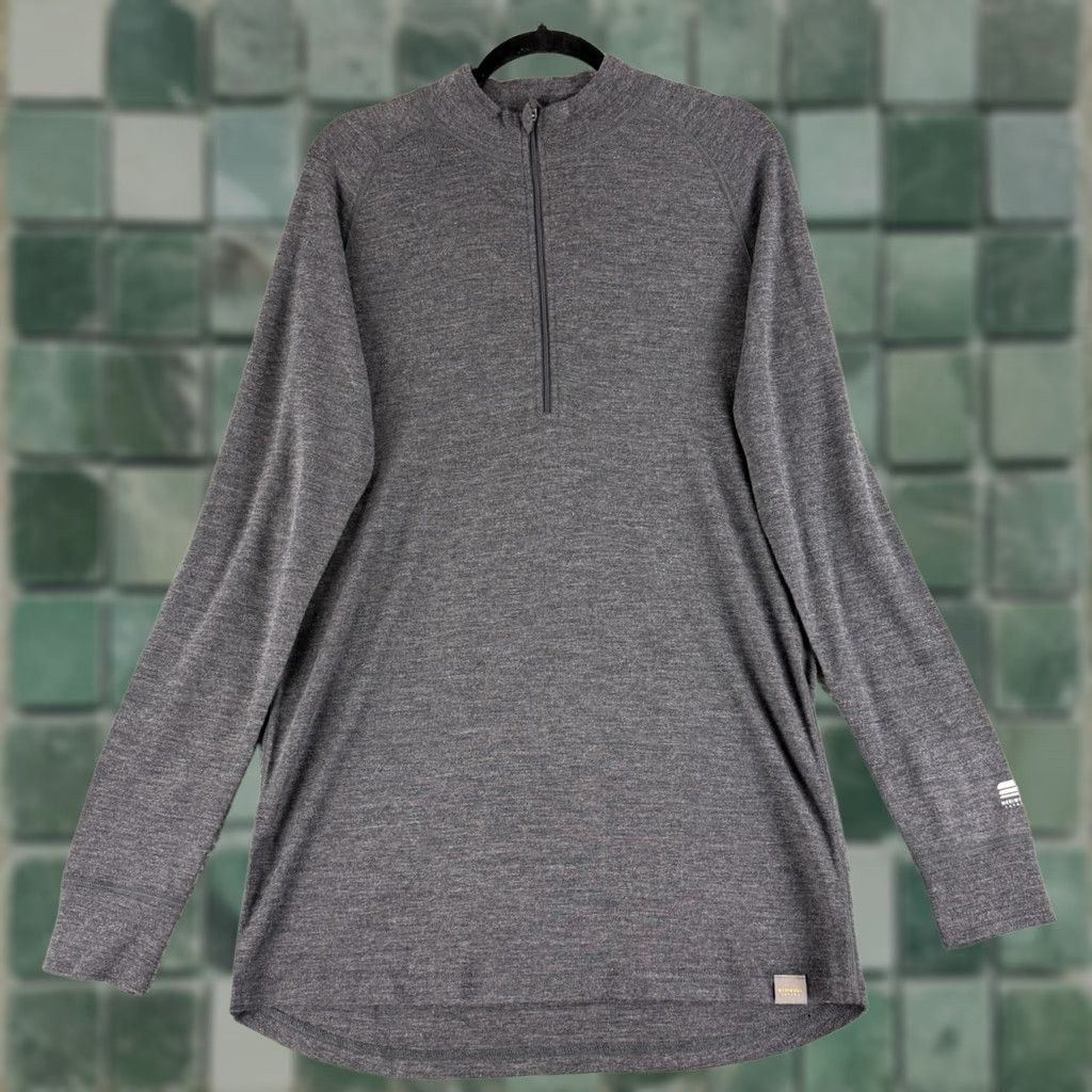 Vintage Meriwool Layers 250 Midweight Half Zip Shirt Mens XL Gray Long Sleeve Wool Size US XL / EU 56 / 4 - 1 Thumbnail