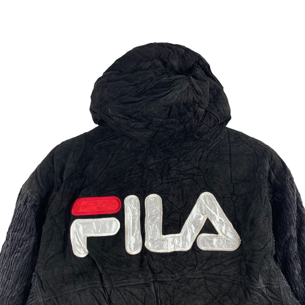 Fila × Leather × Vintage Vintage FILA Curdory Velvet Button Up Hooded Leather Black Size US L / EU 52-54 / 3 - 2 Thumbnail