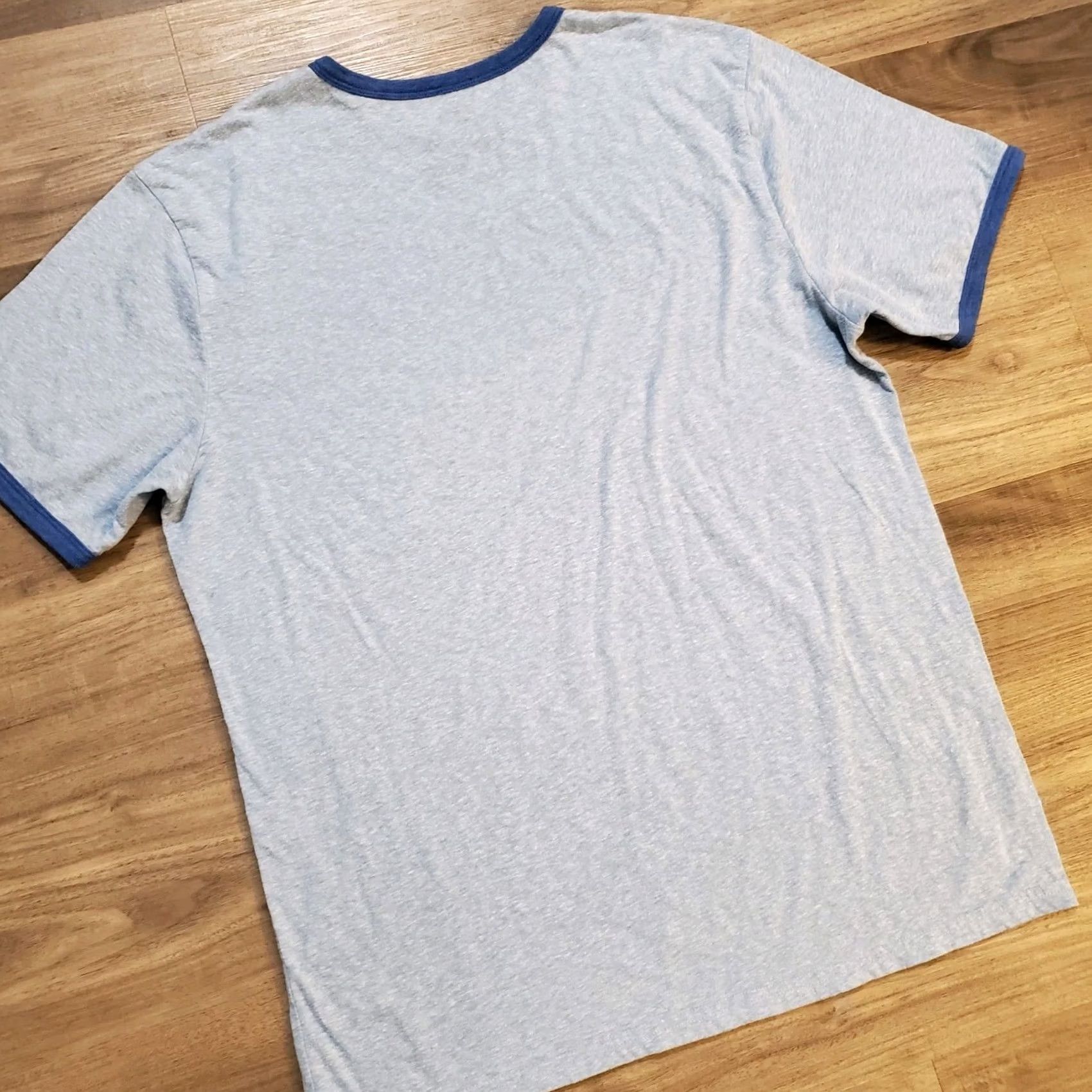 Disney VINTAGE Disneyland Mens L Retro Ringer T Shirt Heathered Blue Parks Vacation Resort Mickey Mouse 70s 80s Mens Size US L / EU 52-54 / 3 - 5 Thumbnail