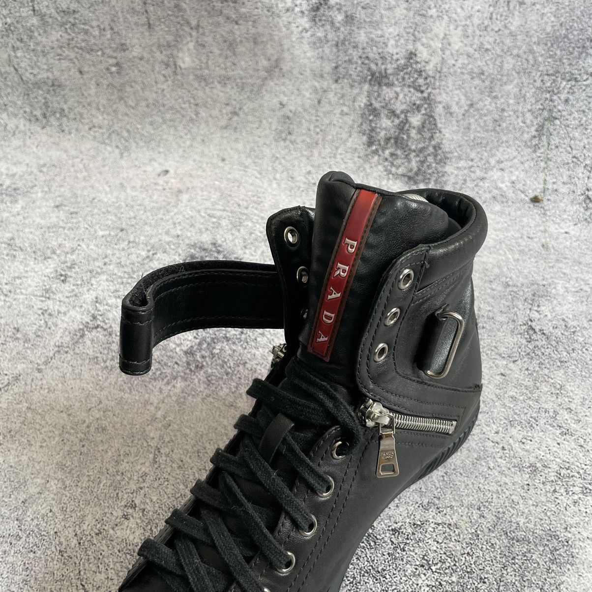Prada Prada High Top Sneakers Double Zip Black Hi Shoes Vintage Size 37 Size US 7 / IT 37 - 9 Thumbnail