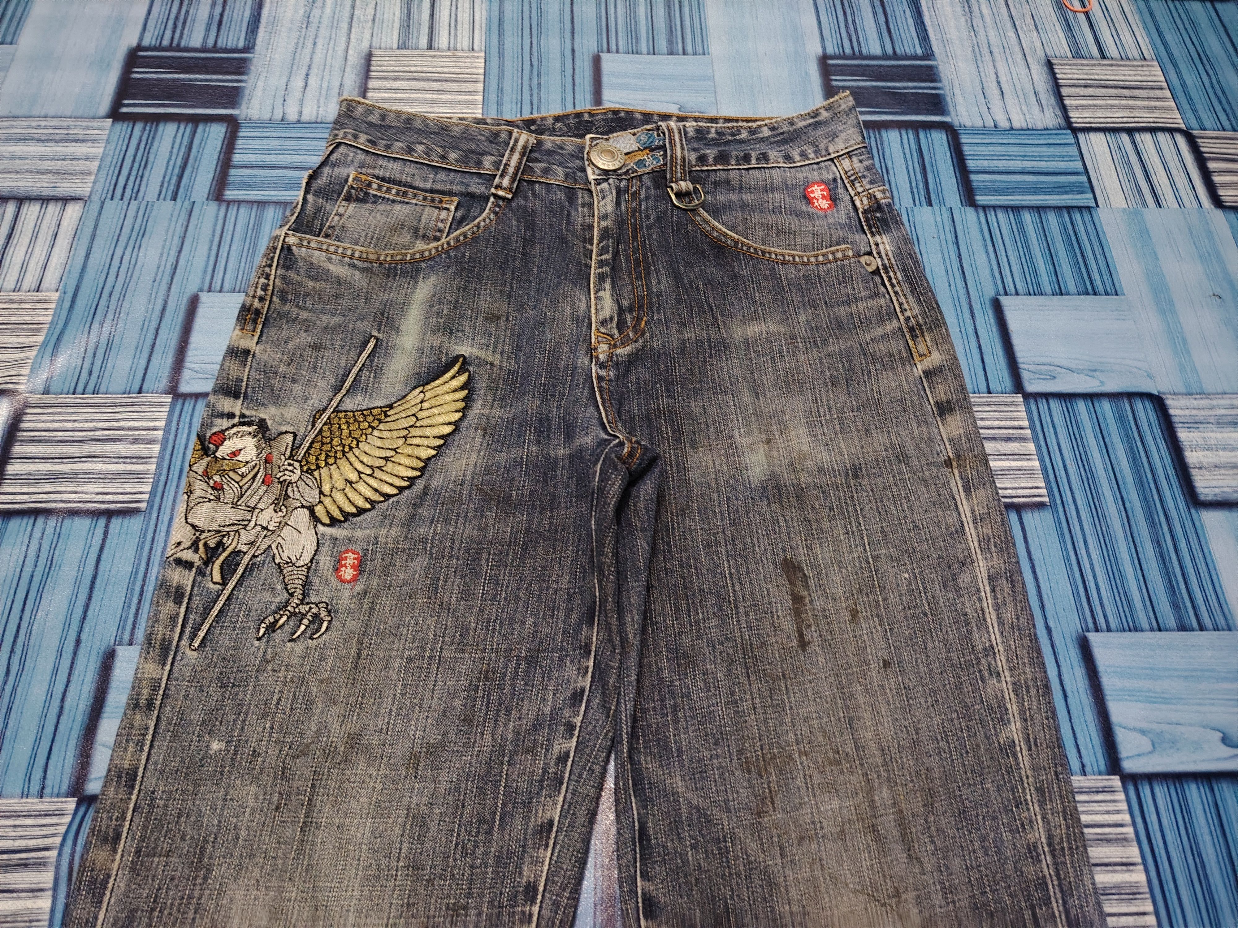 Samurai Jeans Japanese Osaka Big Train Embroidery Eagle Jeans Size US 28 / EU 44 - 3 Thumbnail