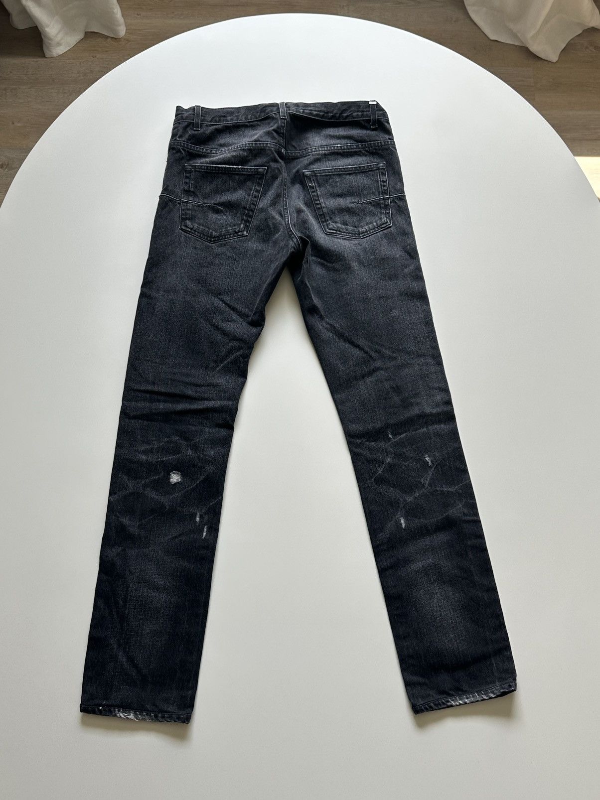 Dior Dior Homme Washed Black Distressed Denim Size US 29 - 2 Thumbnail