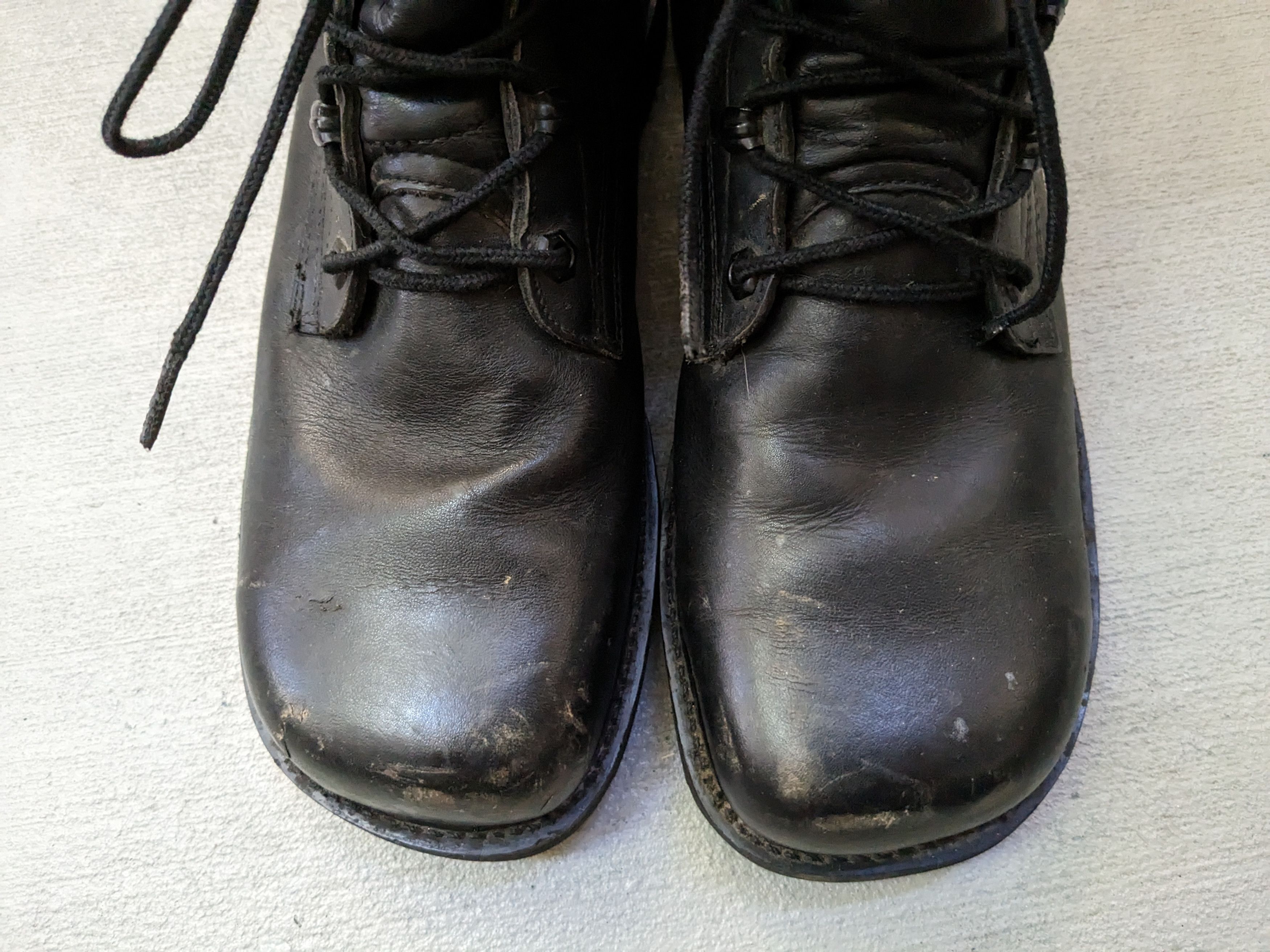 Genuine Leather × Vintage Vintage Combat Boots Black 11.5 Narrow Leather Biker Chunky Size US 11.5 / EU 44-45 - 3 Thumbnail