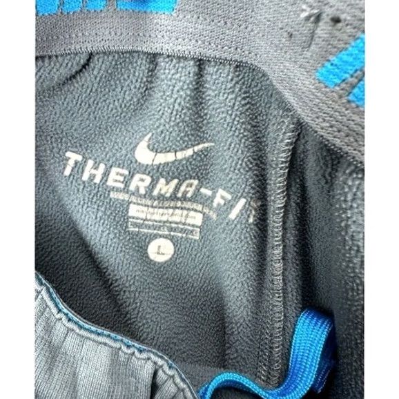 Nike Nike Therma-Fit Sweatpants Mens Large Grey Blue Straight Leg Drawstring Swoosh Size US 33 - 3 Thumbnail