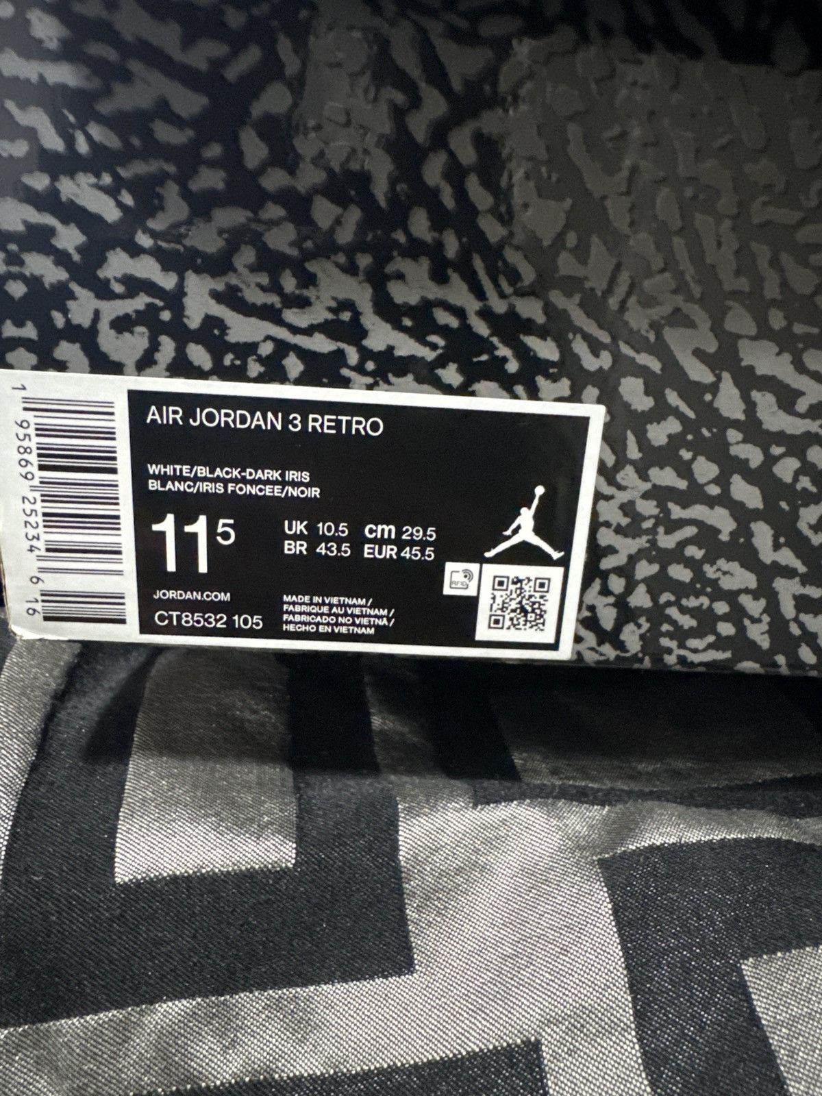 Jordan Brand Jordan 3 “dark iris” Size US 11.5 / EU 44-45 - 5 Thumbnail