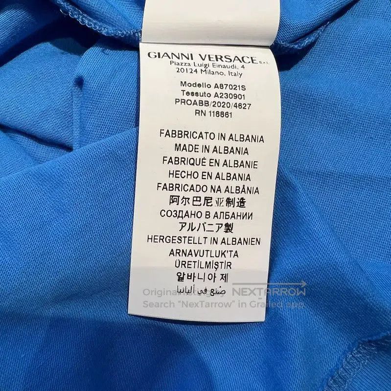 Versace Versace Summer Light Blue Cotton Embroidered Tee . Size US M / EU 48-50 / 2 - 7 Thumbnail