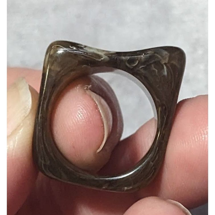 Other Dark Brown Mottled Abstract Chunky Fashion Ring Size 7 Size ONE SIZE - 16 Thumbnail