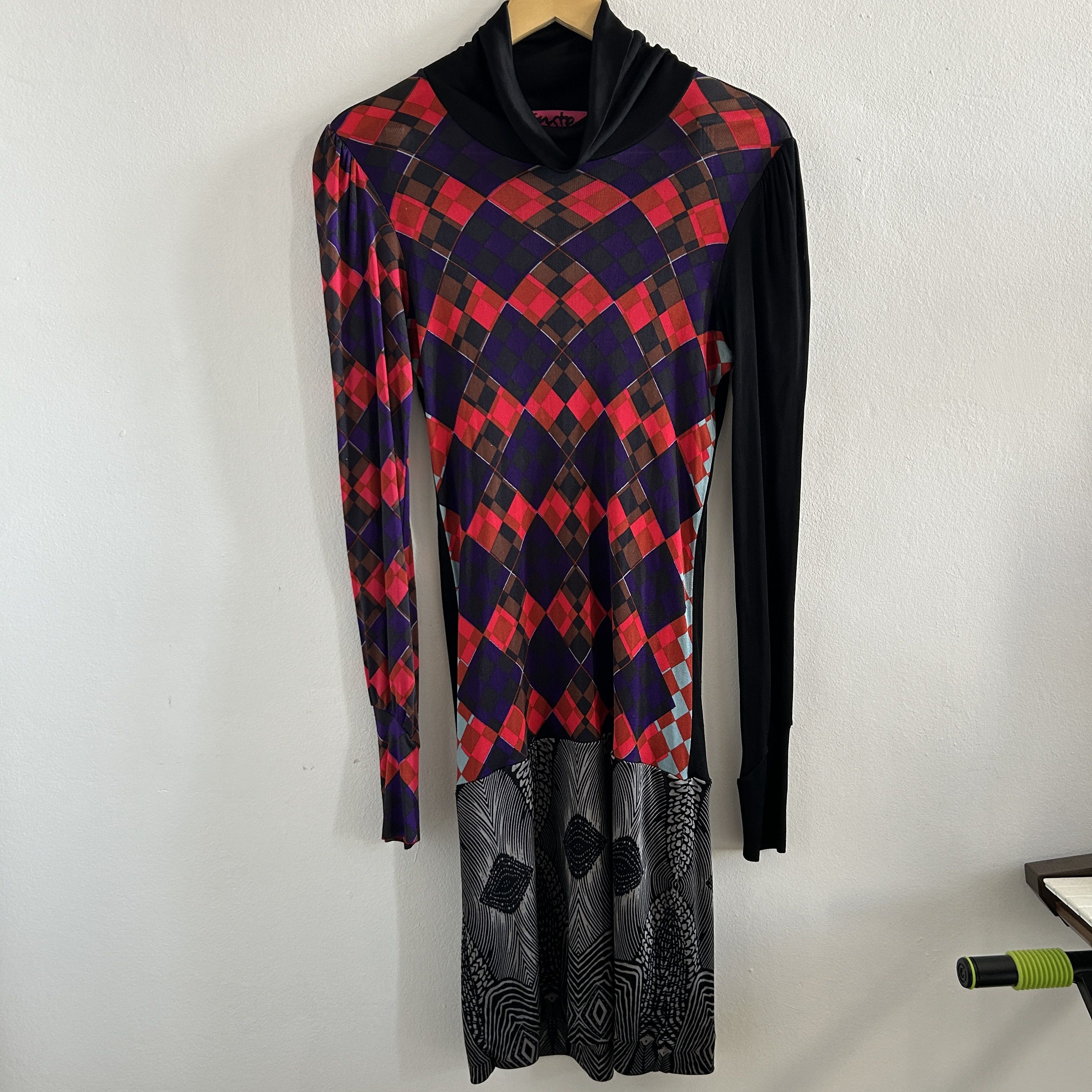 Custo Barcelona Custo Barcelona Y2K Argyle Abstract Mini Dress Size L / US 10 / IT 46 - 9 Thumbnail