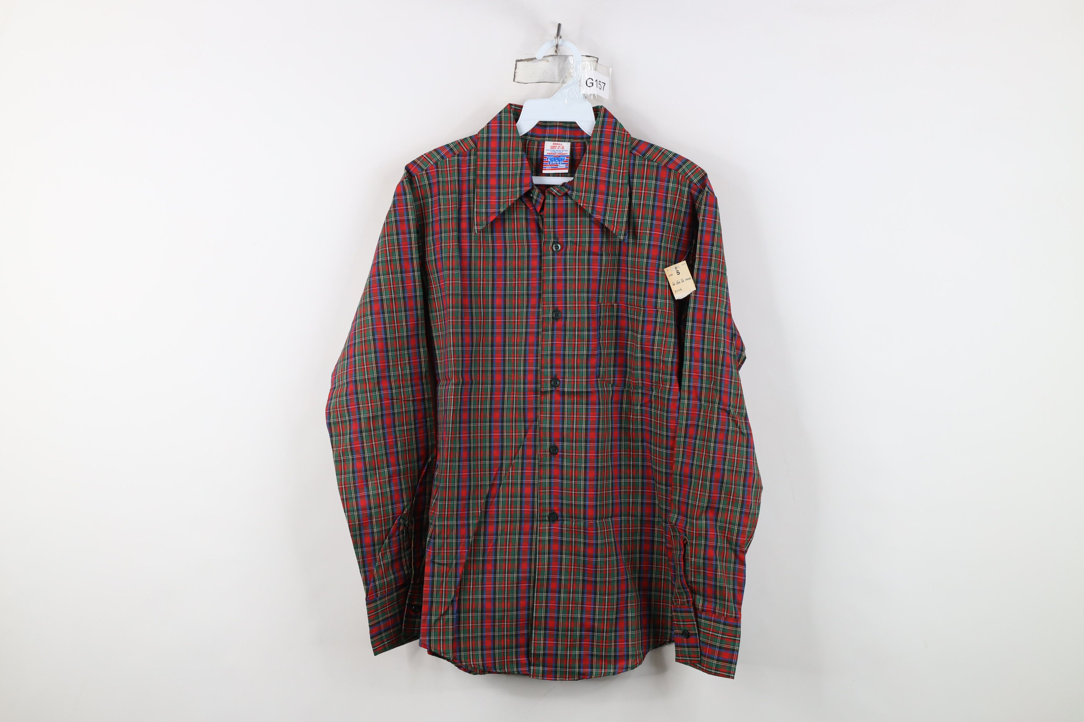 Vintage Deadstock Vintage 70s Streetwear Button Shirt Plaid USA Size US S / EU 44-46 / 1 - 1 Thumbnail
