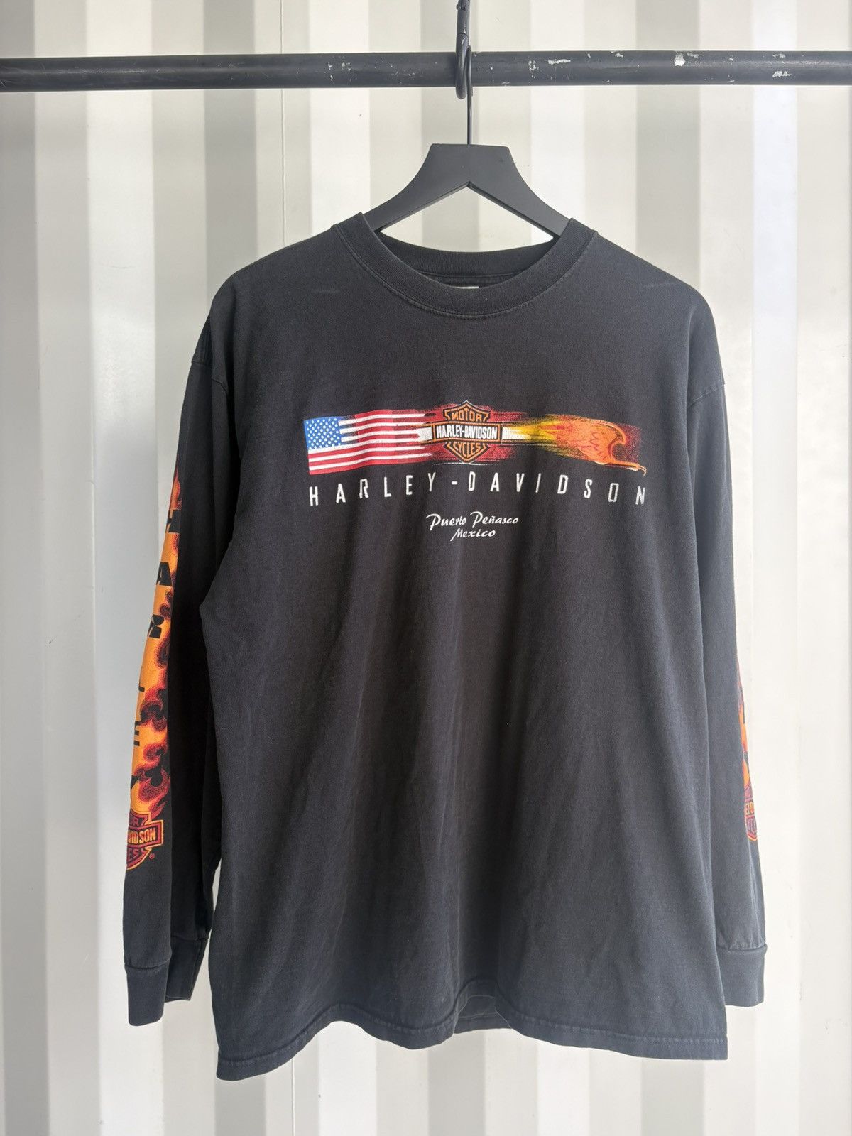 Harley Davidson Vintage Harley Flame Faded Shirt Distressed Band Grunge Size US XL / EU 56 / 4 - 2 Thumbnail