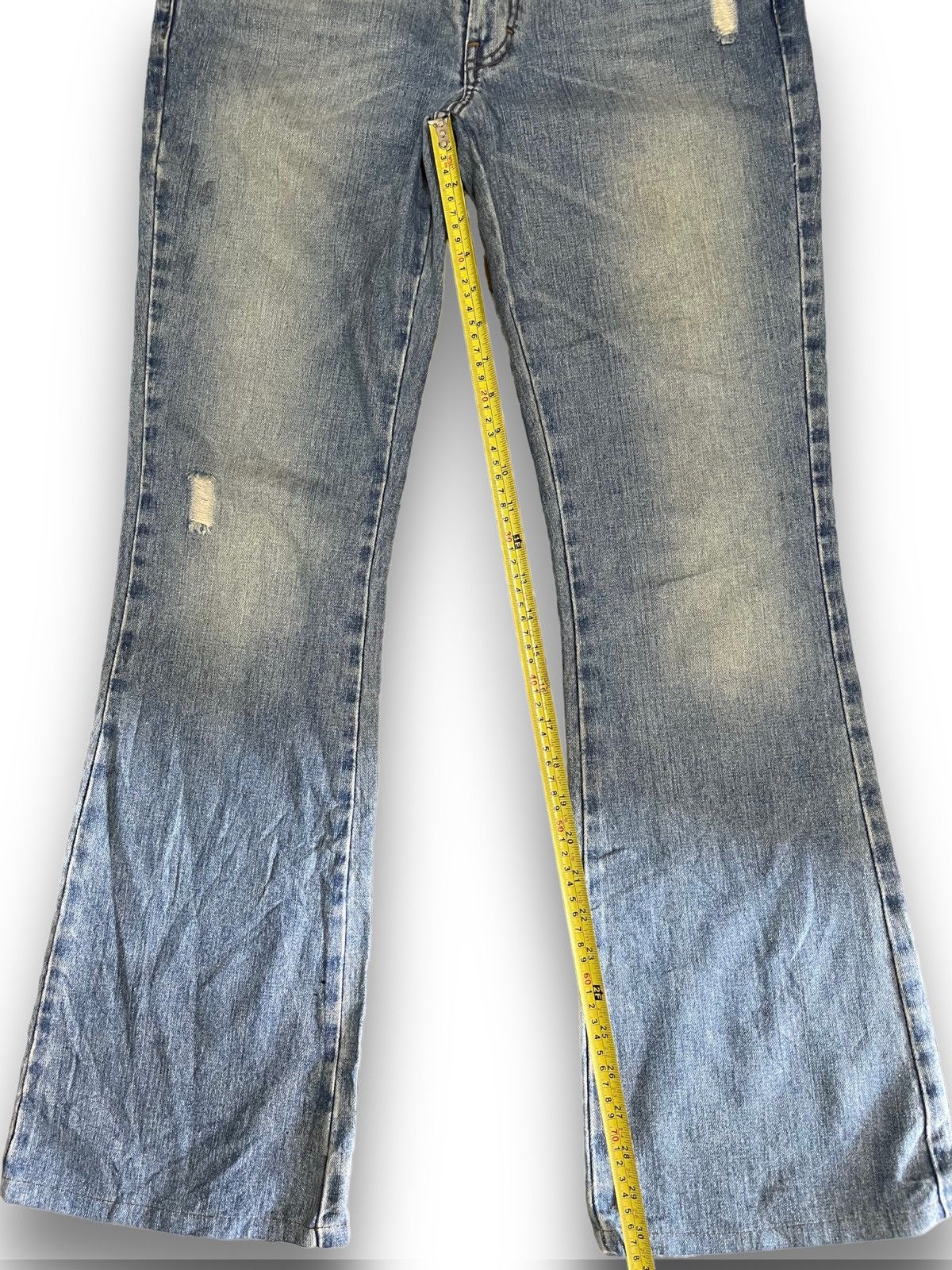American Apparel × American Eagle Outfitters × American Rag Vintage AOE Distressed Flare Mud Wash Style Jeans Size US 33 - 12 Thumbnail