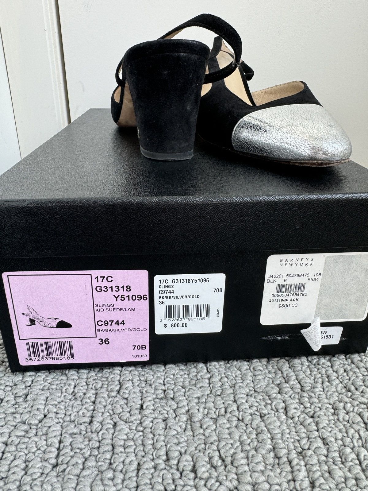 Chanel Women’s Cap Toe Slingback Pumps Suede Size US 5.5 / IT 35.5 - 8 Thumbnail