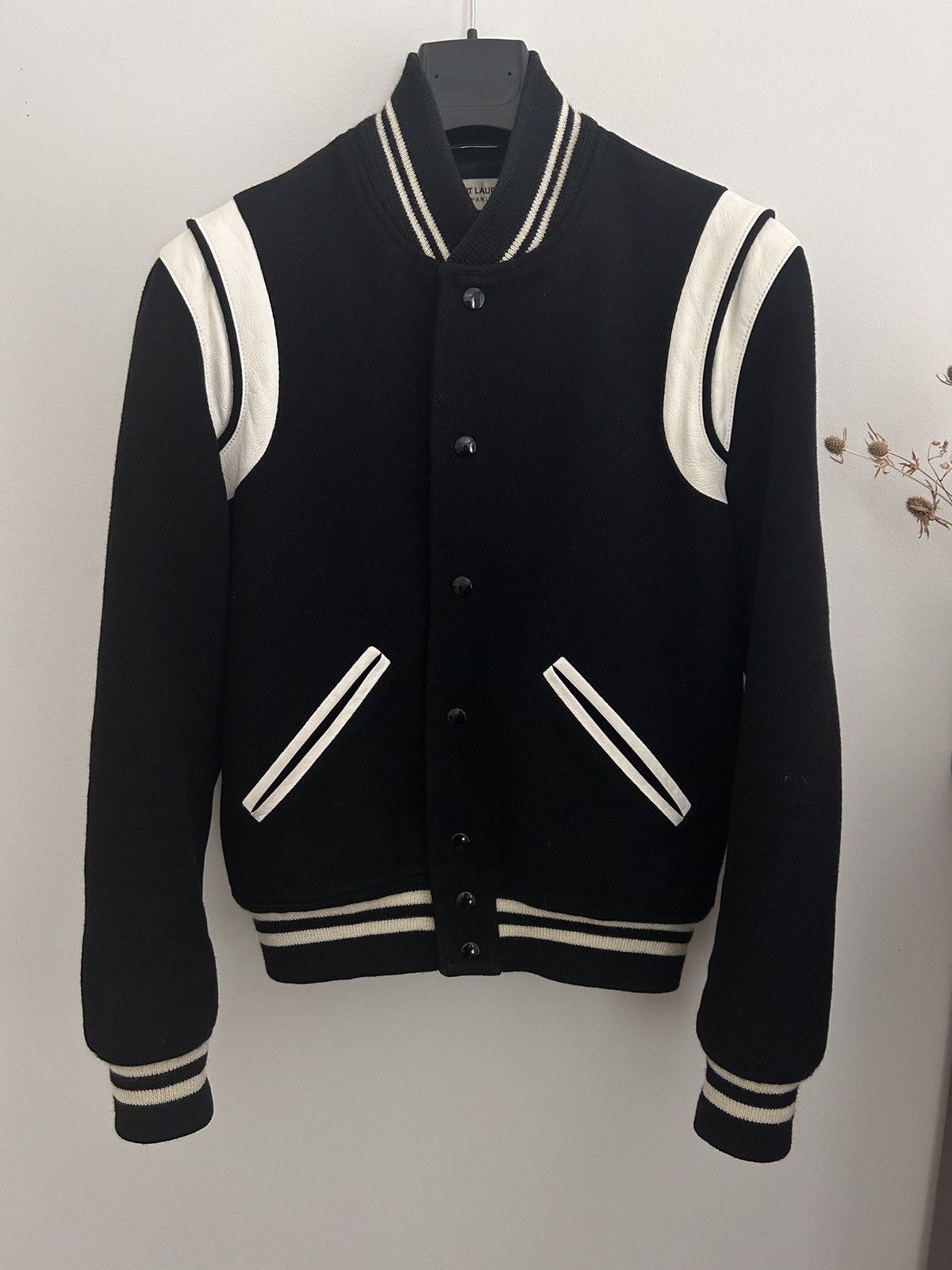 image of Hedi Slimane x Saint Laurent Paris 2014 Teddy Jacket in Black, Men's (Size XS)