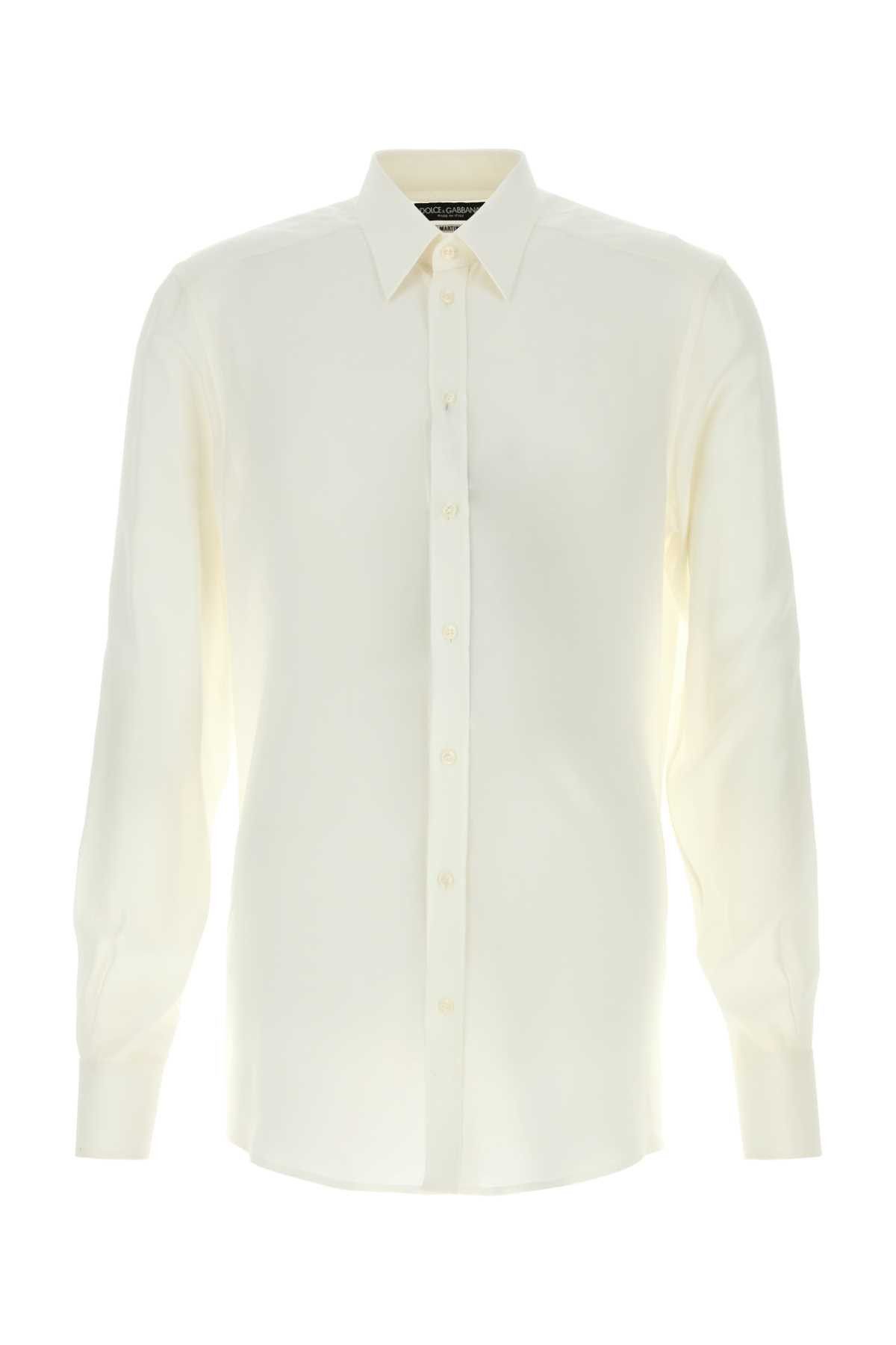 Dolce & Gabbana White Crepe Shirt Size US L / EU 52-54 / 3 - 1 Thumbnail