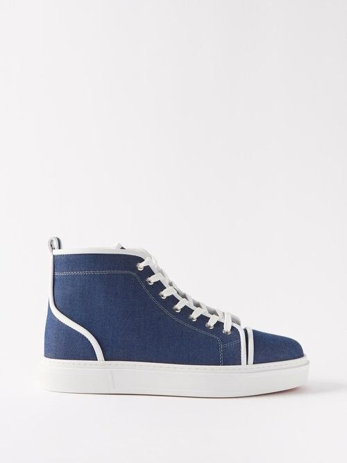 Christian Louboutin o1bcso1str1024 Adolon Flat Denim in Blue Size US 10 / EU 43 - 1 Thumbnail