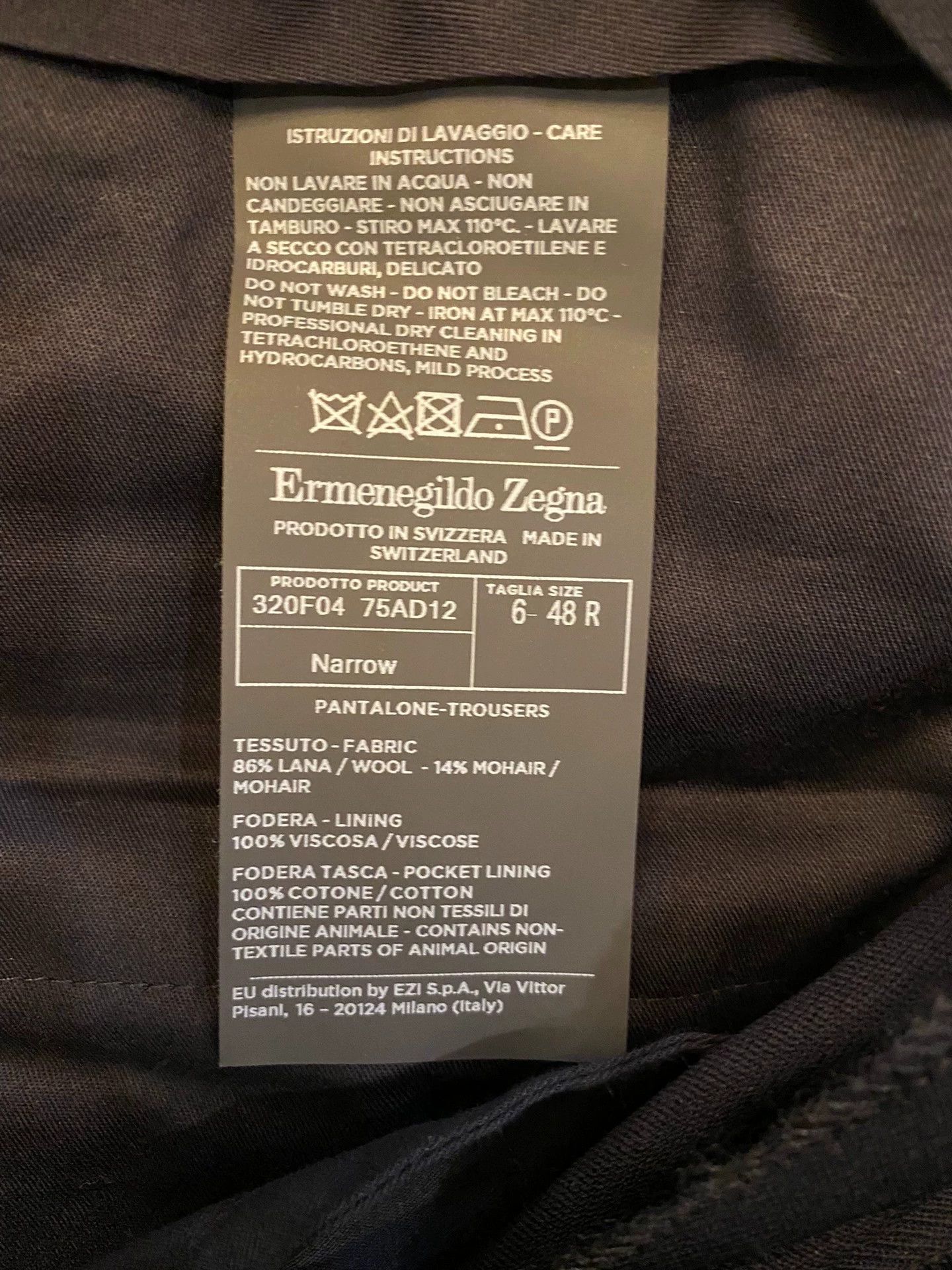 Ermenegildo Zegna EZ Main Line Swiss-Made Wool Mohair Trousers 48 Size US 32 / EU 48 - 4 Thumbnail