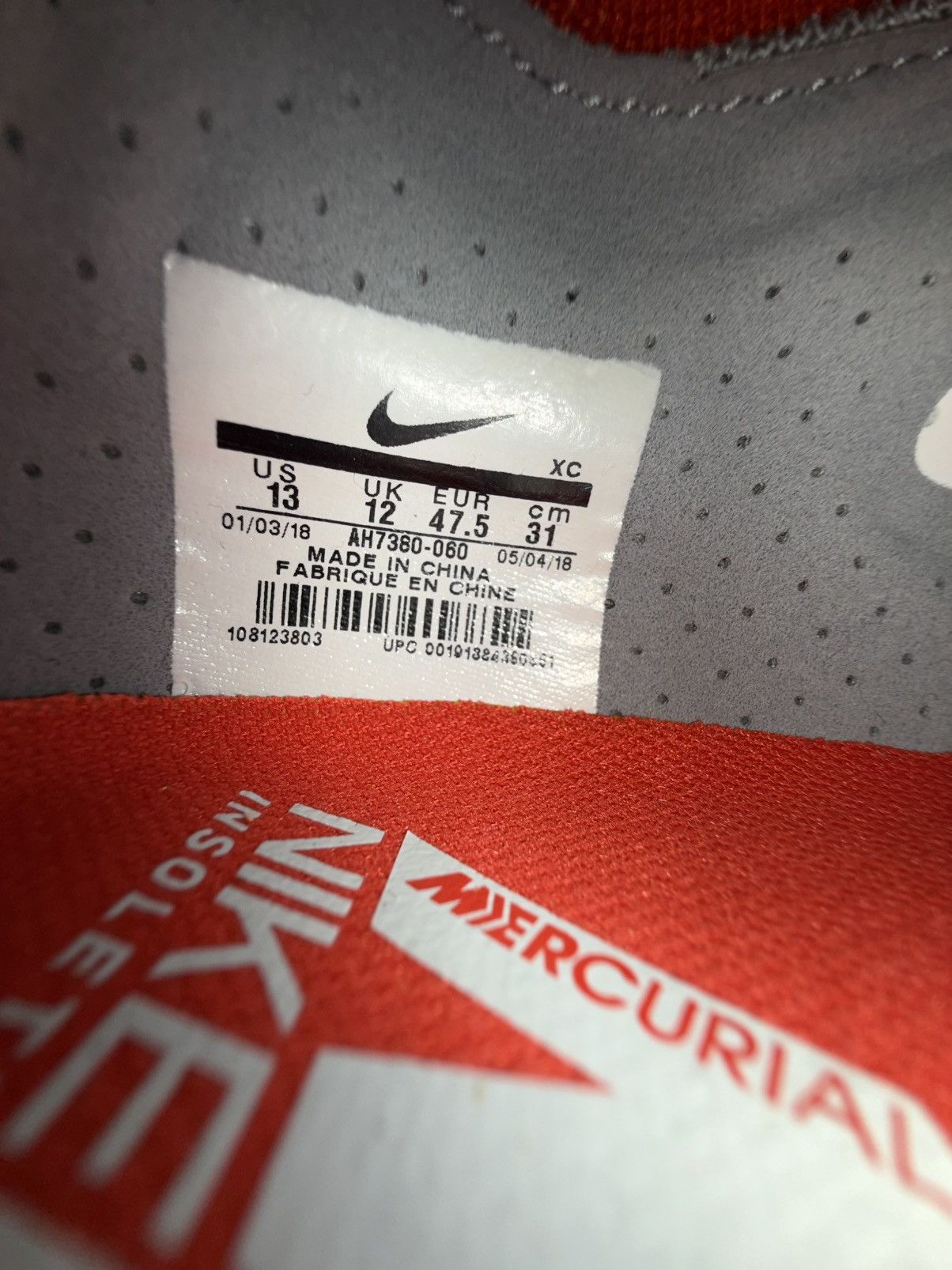Nike Nike Mercurial Vapor 12 Elite Size US 13 / EU 46 - 9 Thumbnail
