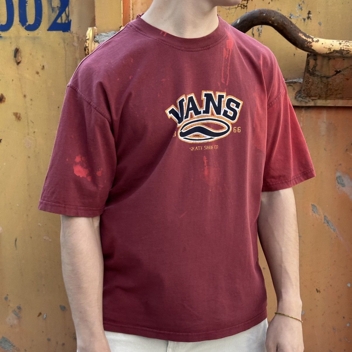 Vans × Vintage Vintage Vans T-shirts Distressed Y2K Big Logo Skate Wear 00s Size US L / EU 52-54 / 3 - 1 Thumbnail