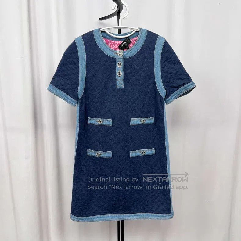 Chanel Chanel Short-sleeved round-neck long dress Size XS / US 0-2 / IT 36-38 - 1 Thumbnail