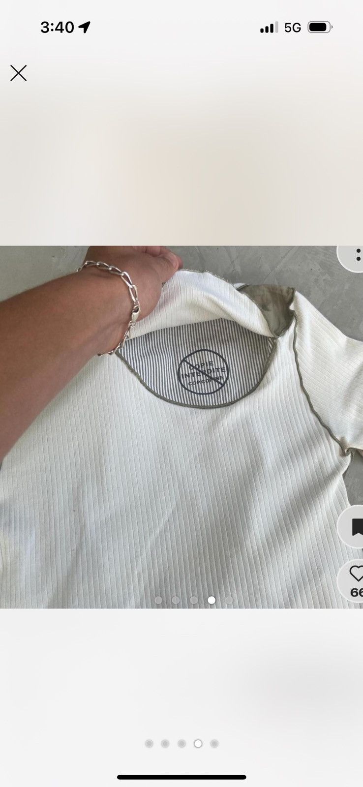 Cop Copine Cop Copine Textured Nylon & Ribbed Cotton Top. Size S / US 4 / IT 40 - 4 Thumbnail
