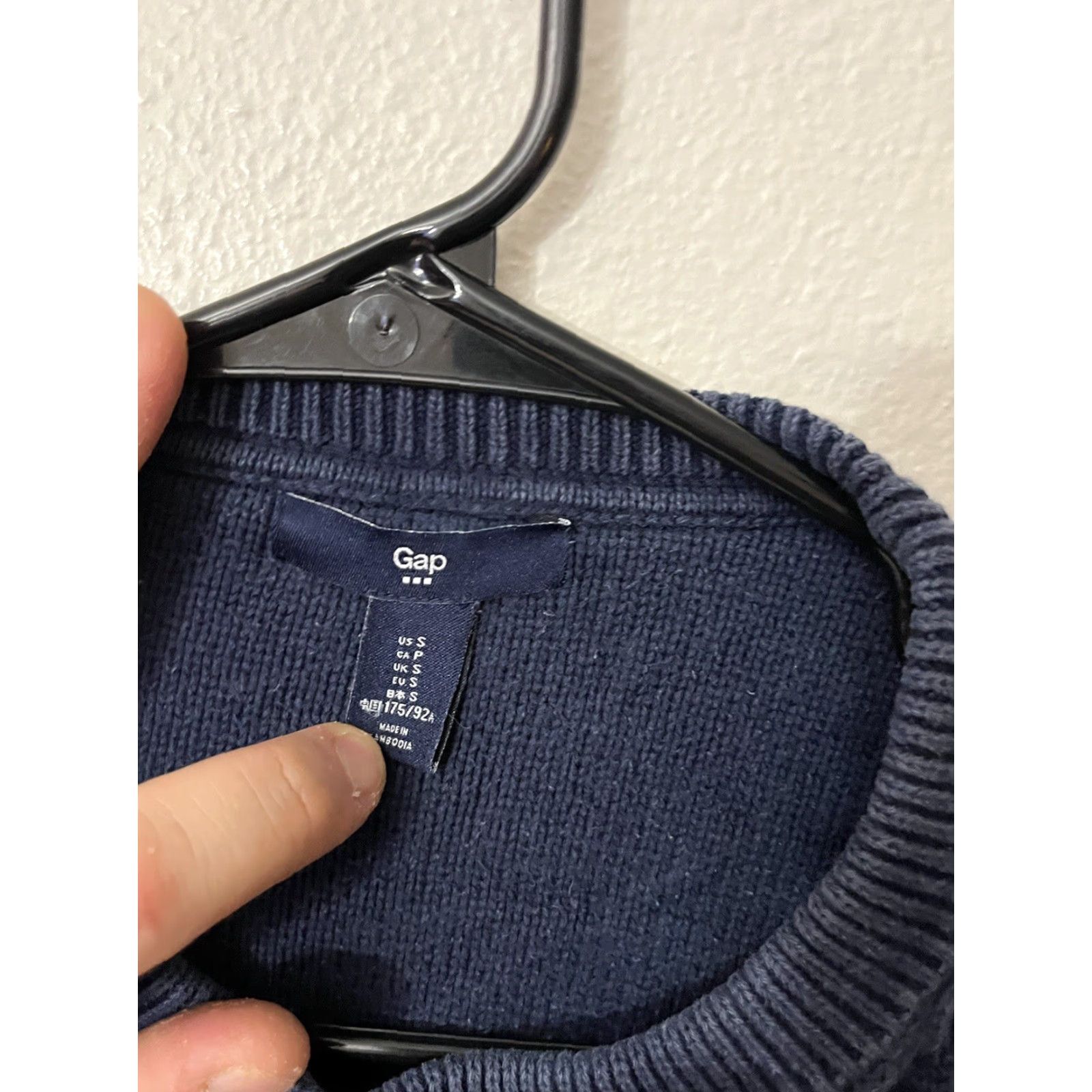 Gap Gap Cable Knit Sweater Womens S Navy Blue Cotton Blend Crew Neck Long Sleeve Pullover Knit All Seasons Warm & Cozy Womens Size S / US 4 / IT 40 - 3 Thumbnail