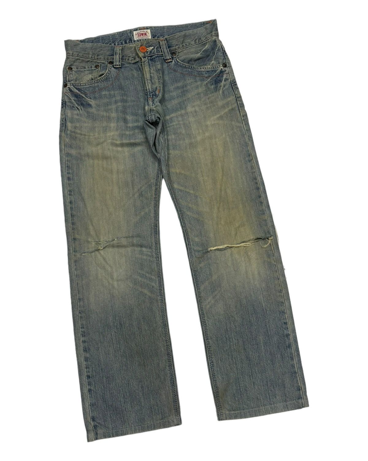 Kapital 🔥Edwin Xvs Rusty Distressed Denim Jeans Size US 33 - 3 Thumbnail